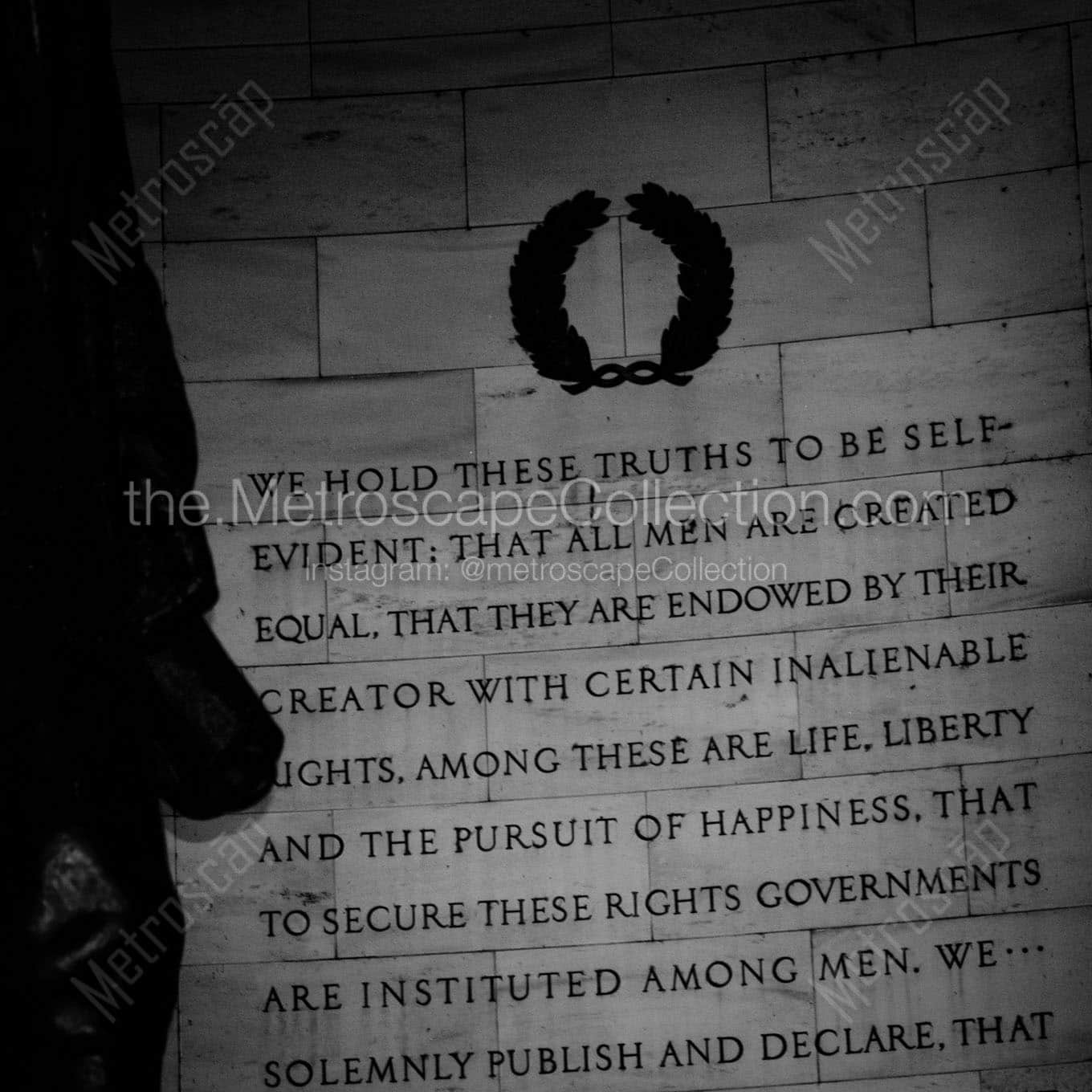 declaration of independence jefferson memorial Black & White Office Art