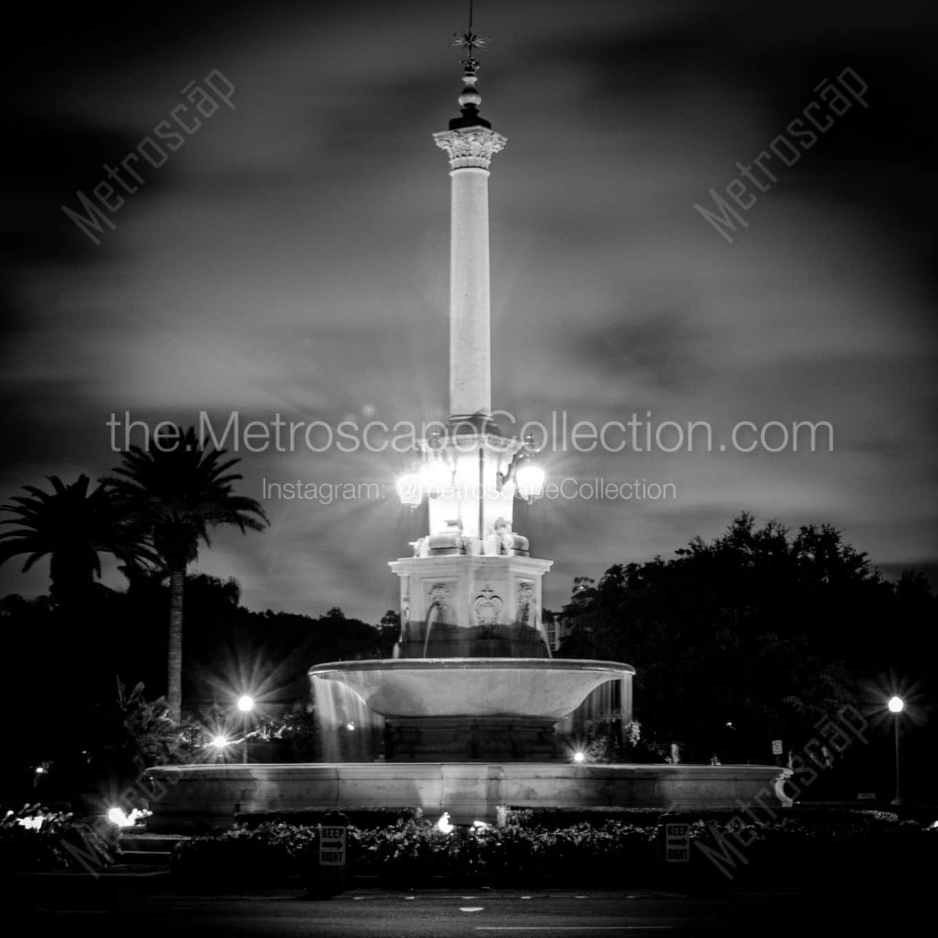 desoto fountain coral gables Black & White Office Art