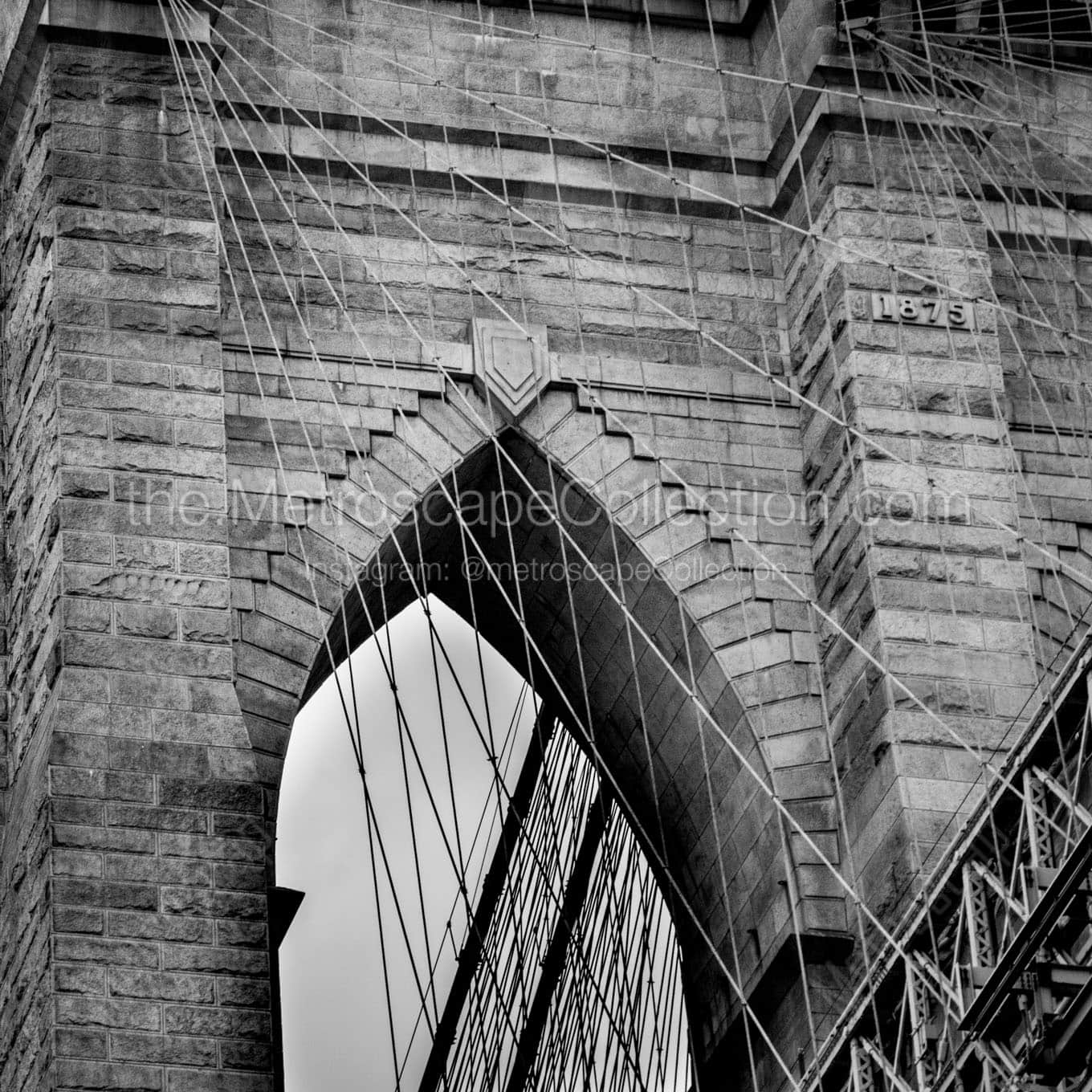 detail brooklyn bridge Black & White Office Art