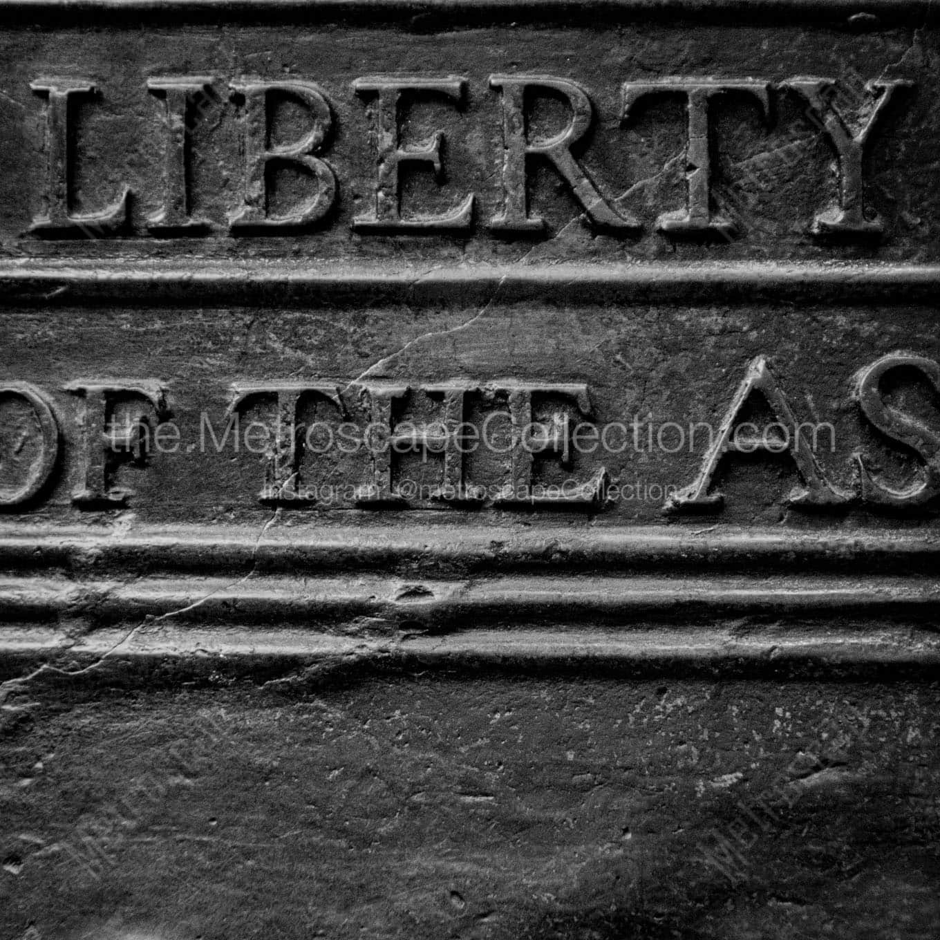 detail on liberty bell Black & White Office Art