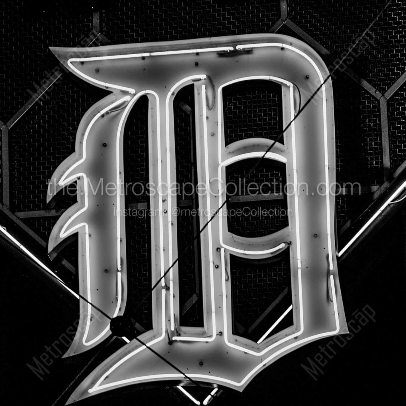 detroit tigers d Black & White Office Art