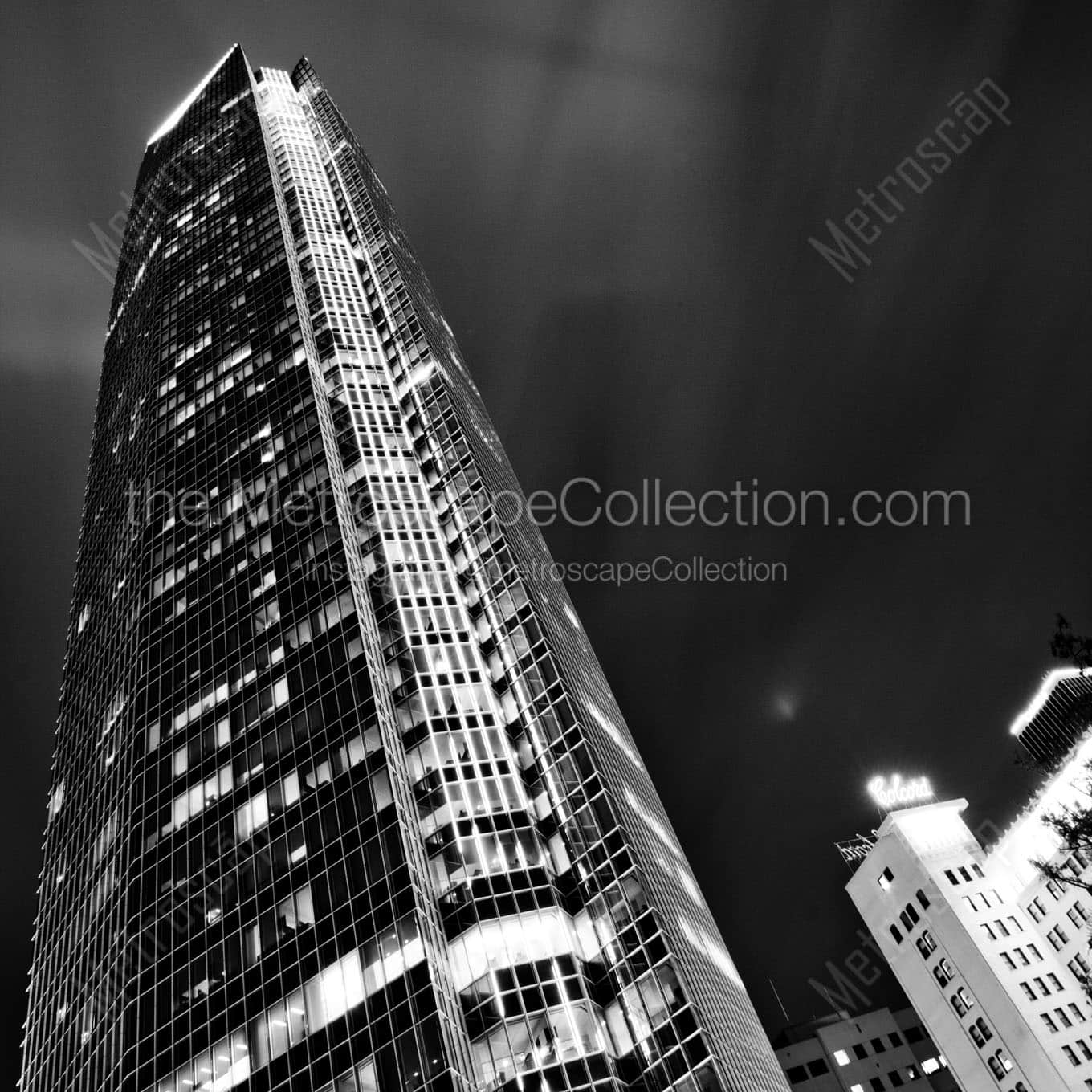 devon energy center at night Black & White Office Art