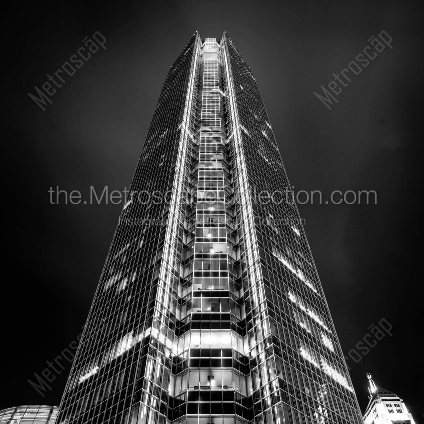 devon energy tower at night Black & White Office Art