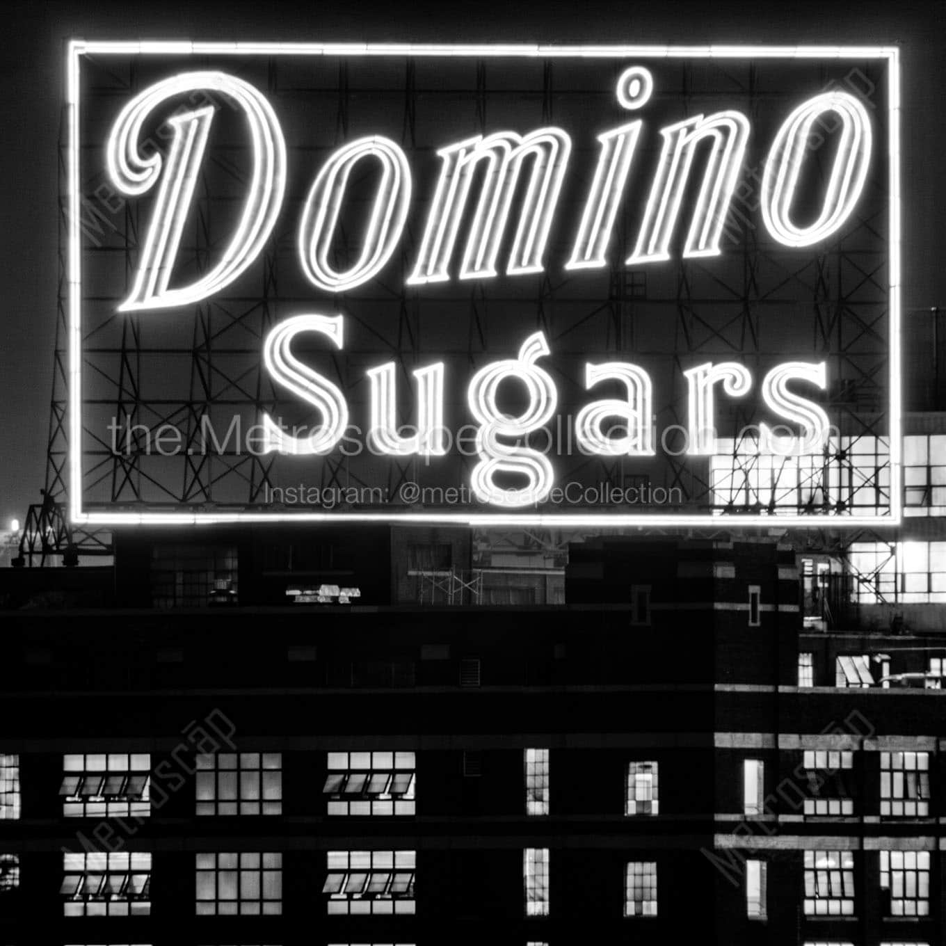 domino sugar sign Black & White Office Art