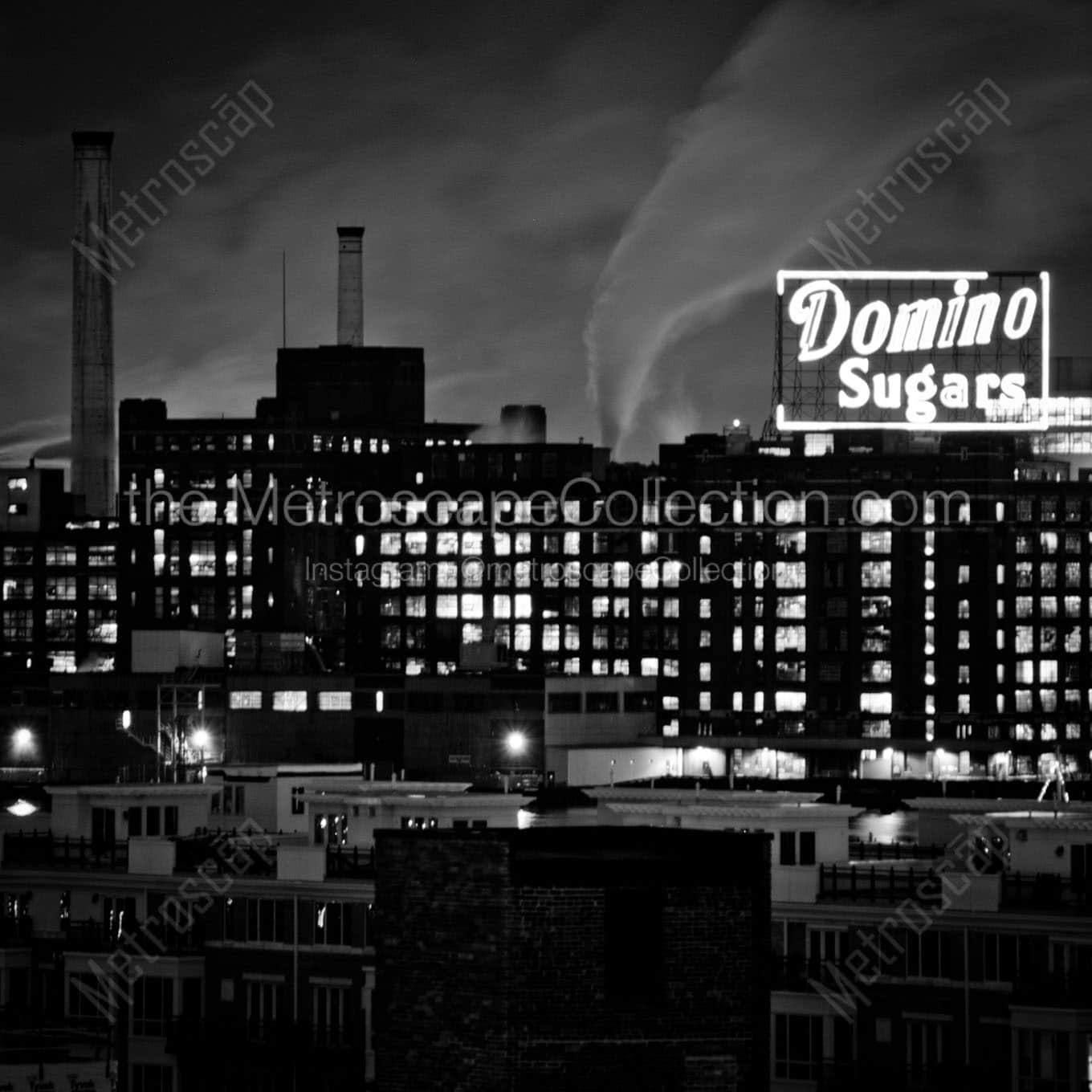 domino sugars factory federal hill Black & White Office Art