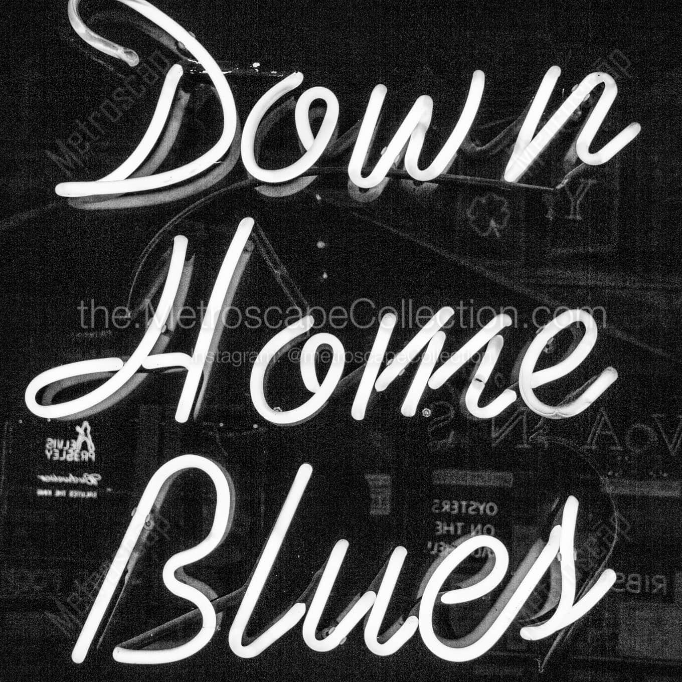 down home blues Black & White Office Art