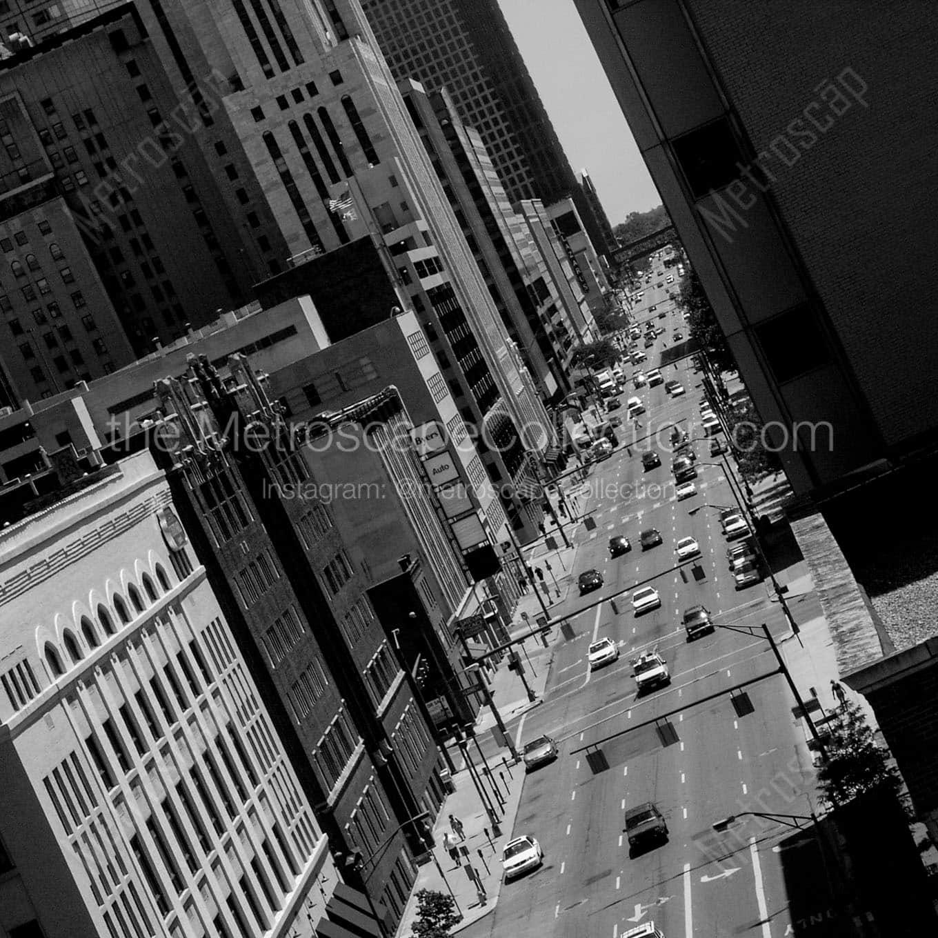 downtown columbus front street cityscape Black & White Office Art