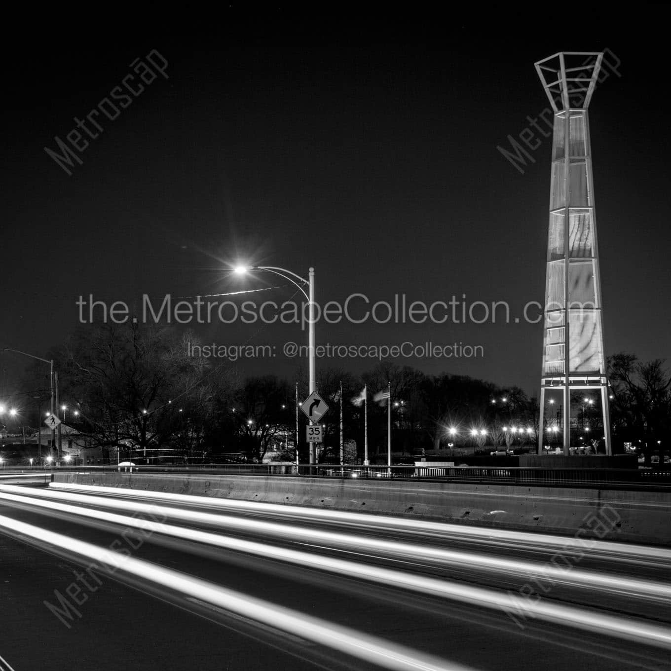 downtown dayton ohio traffic patterson blvd Black & White Office Art