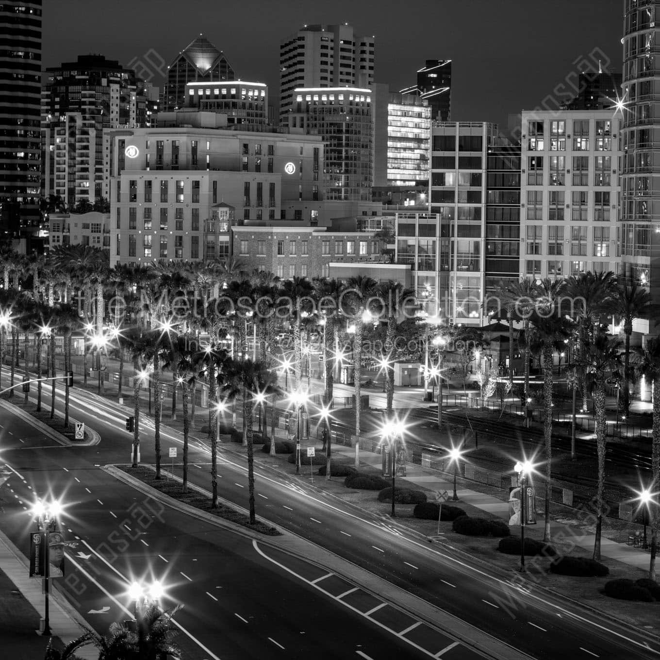 downtown san diego convention center drive Black & White Office Art