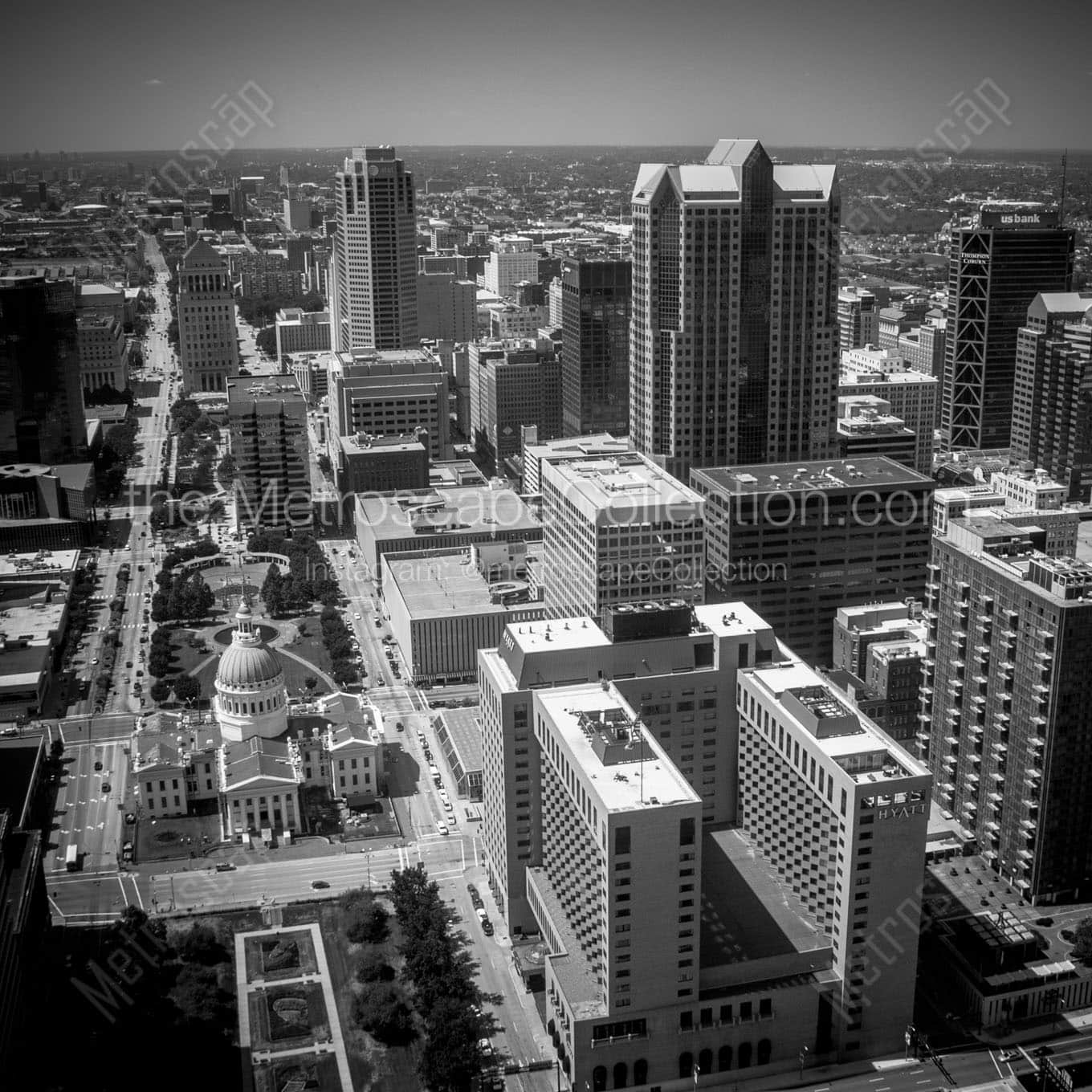 downtown st louis from arch observatory Black & White Office Art