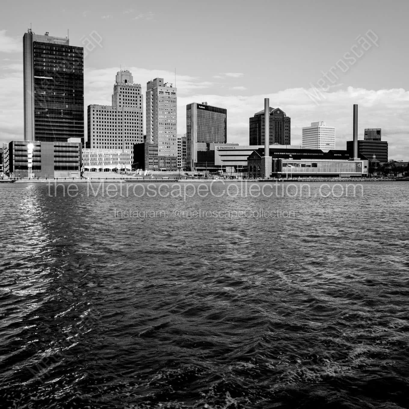 downtown toledo ohio skyline Black & White Office Art