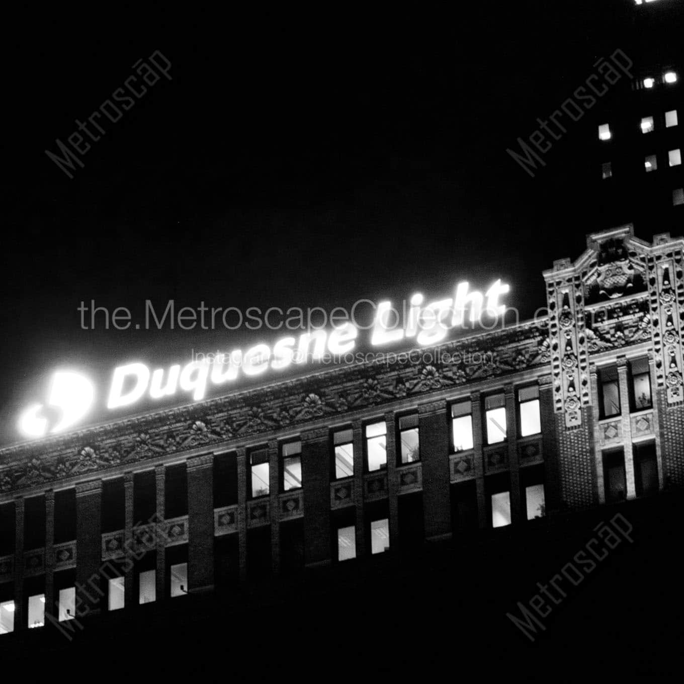 duquense light sign Black & White Office Art