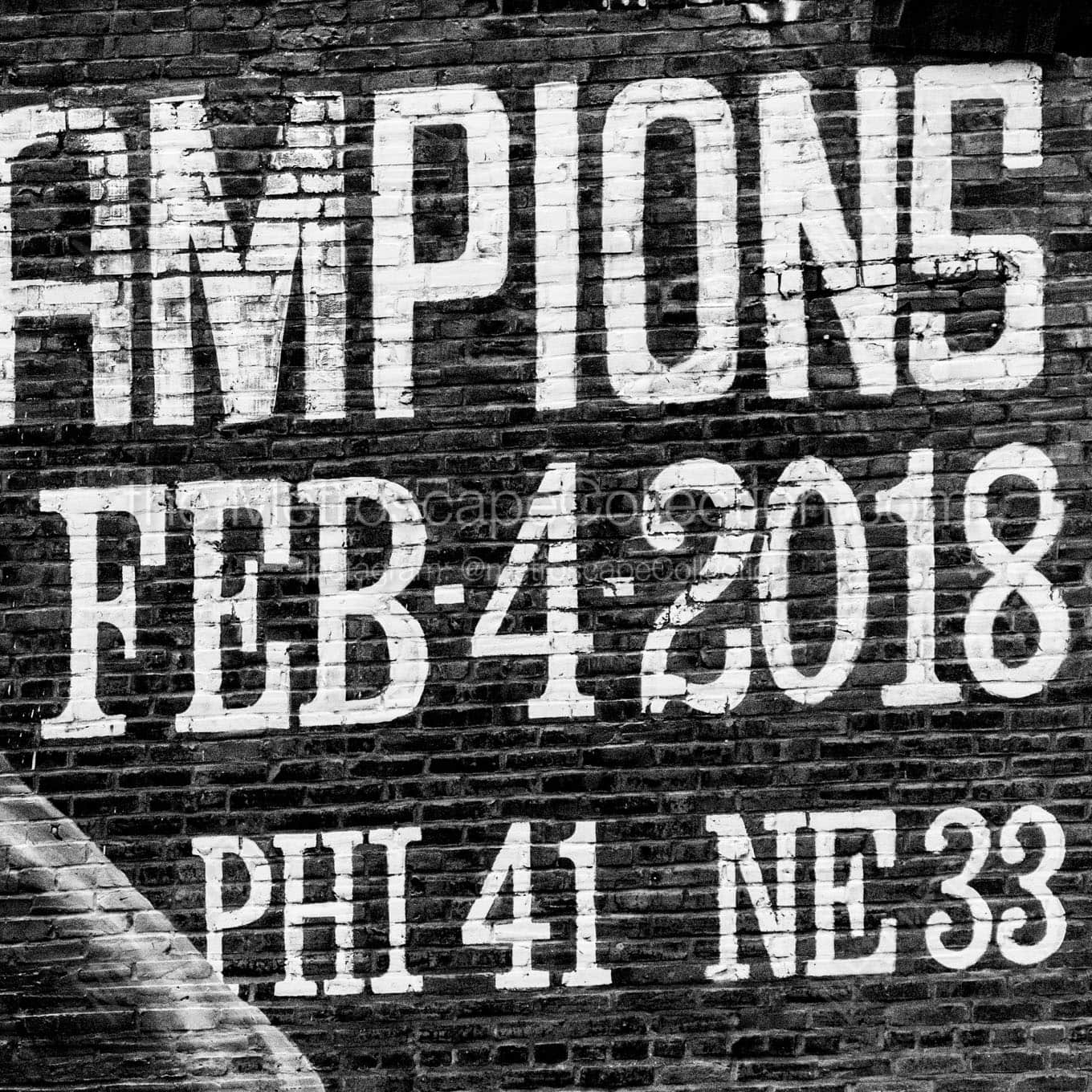 eagles superbowl lii champs mural Black & White Office Art