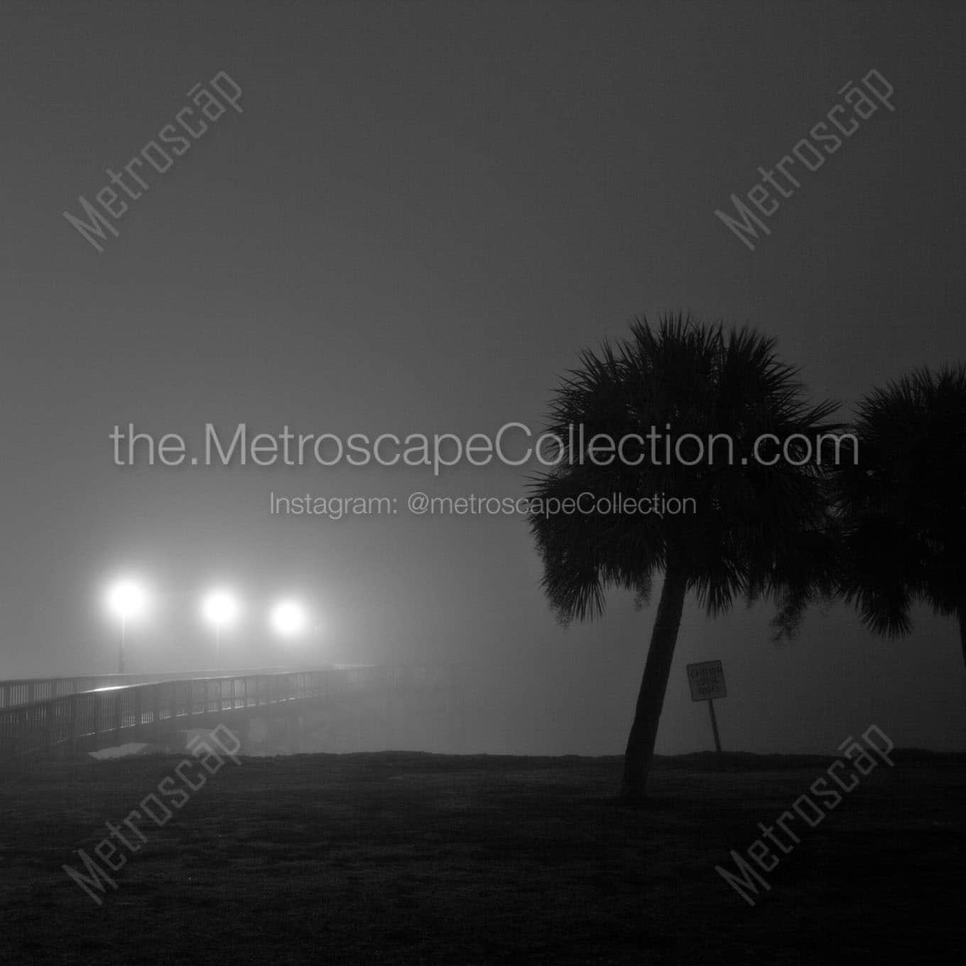 early morning fog lake ponchartrain Black & White Office Art