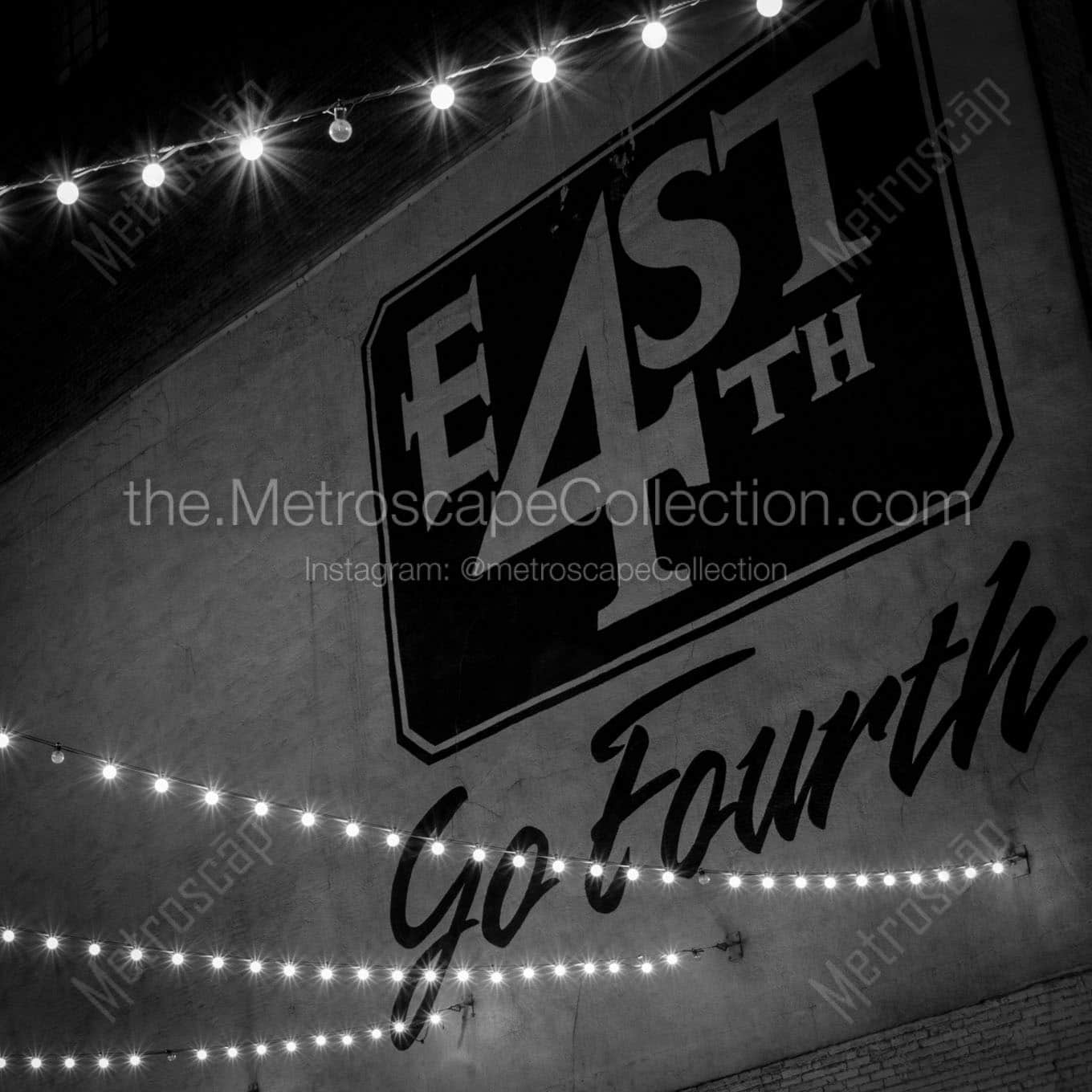east fourth mural at night Black & White Office Art