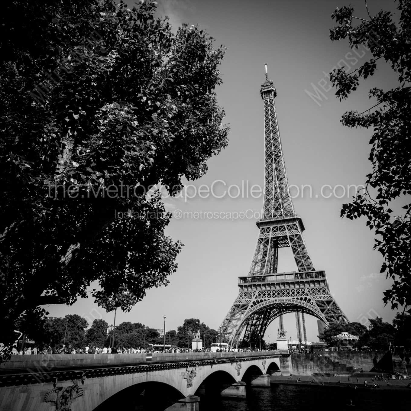 eiffel tower from rive droite Black & White Office Art