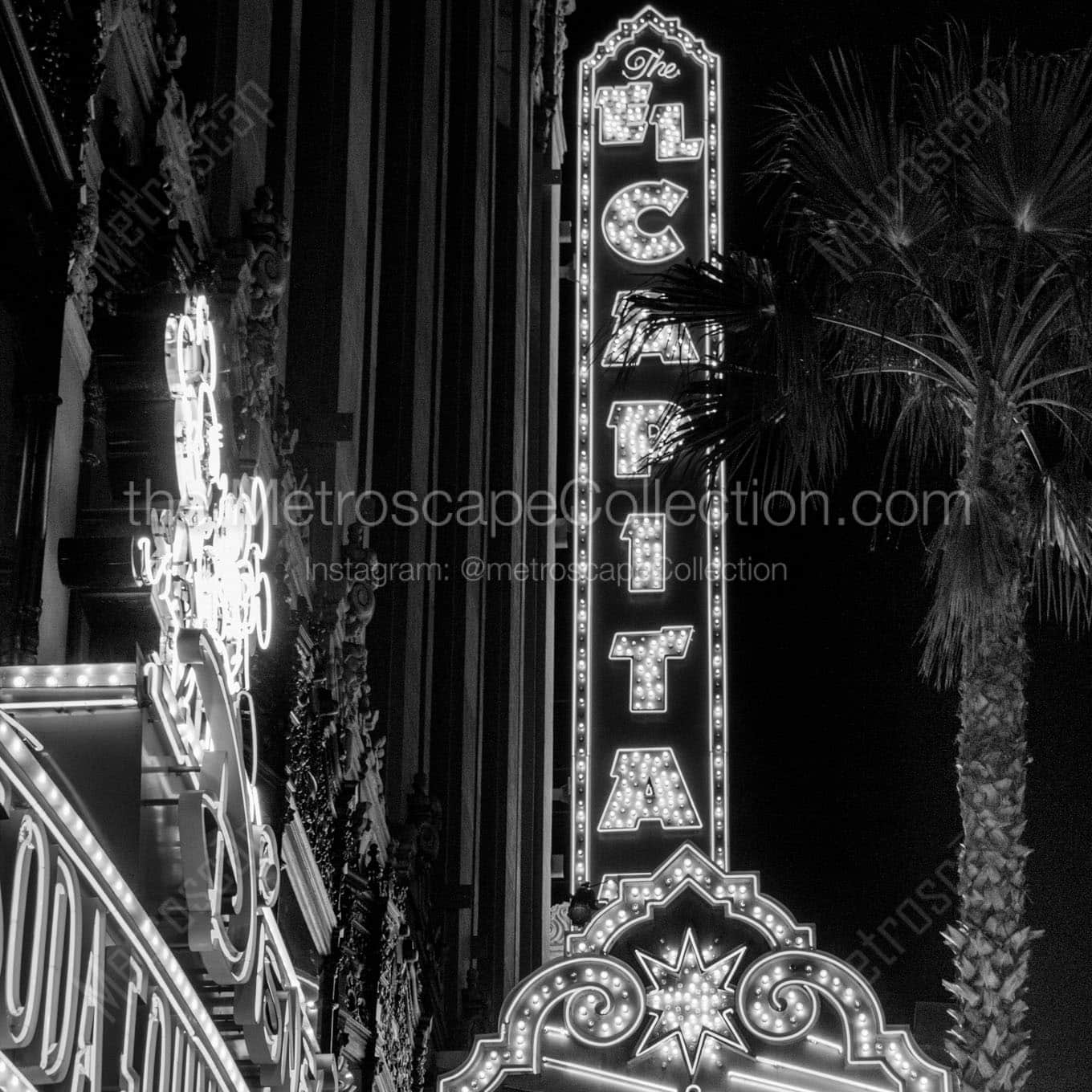 el capitan theater hollywood boulevard Black & White Office Art