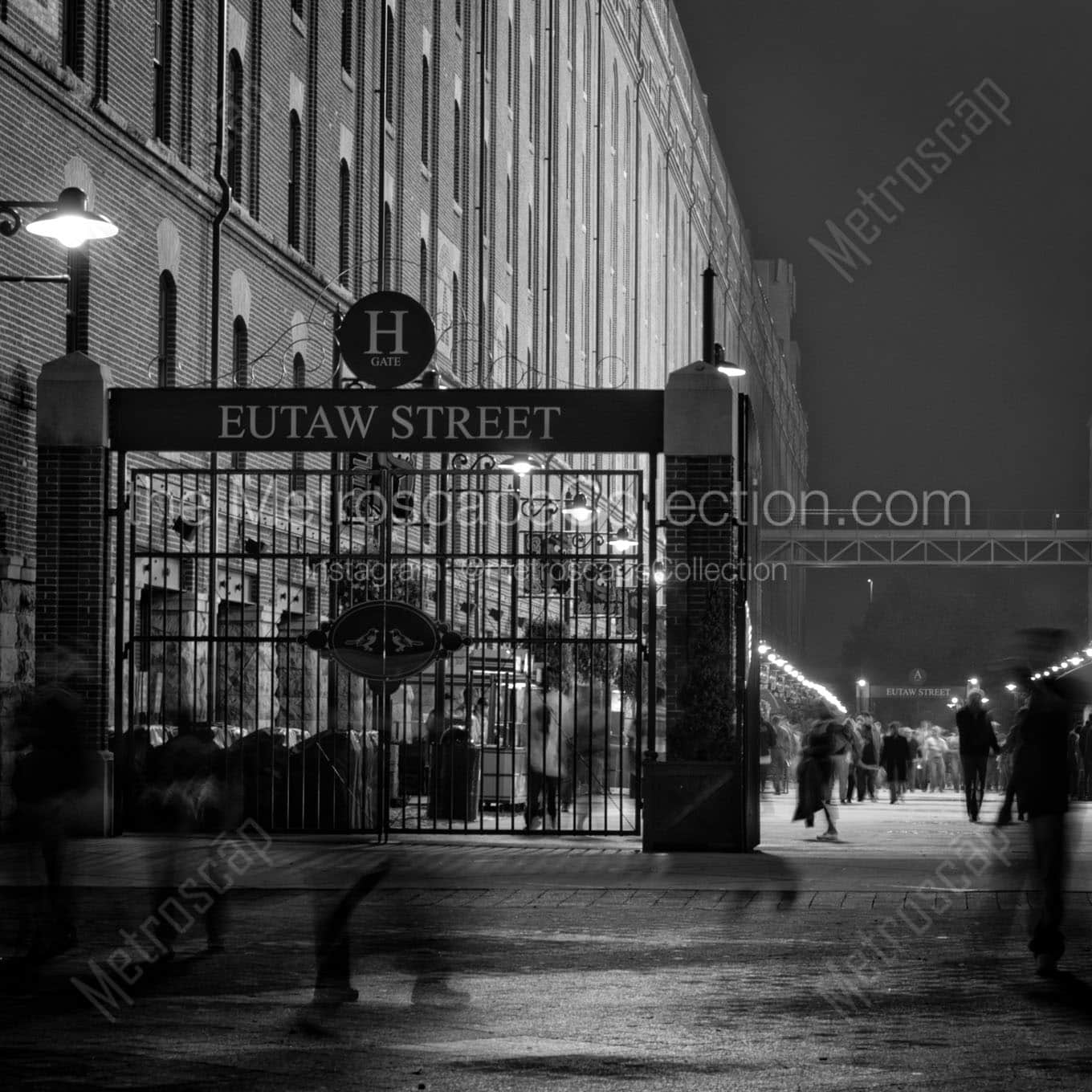 eutaw street behind oriole park camden yards Black & White Office Art