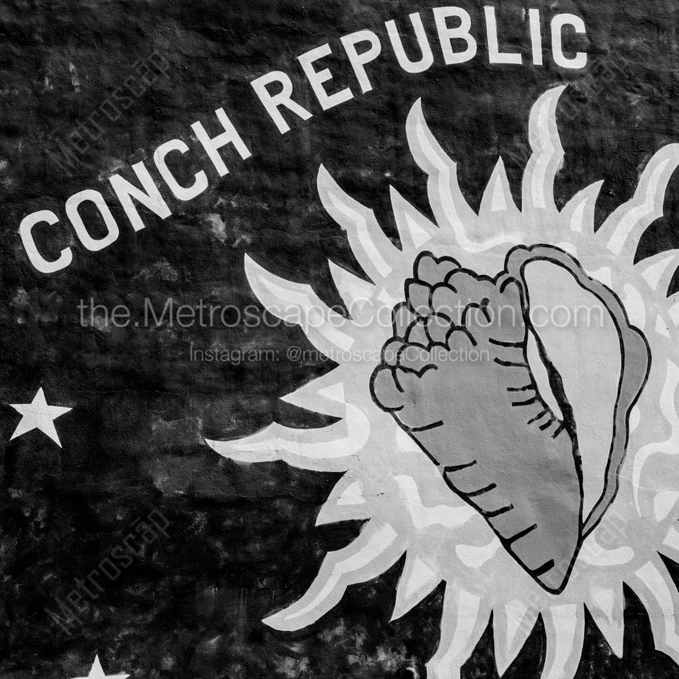 eyw conch republic mural Black & White Office Art
