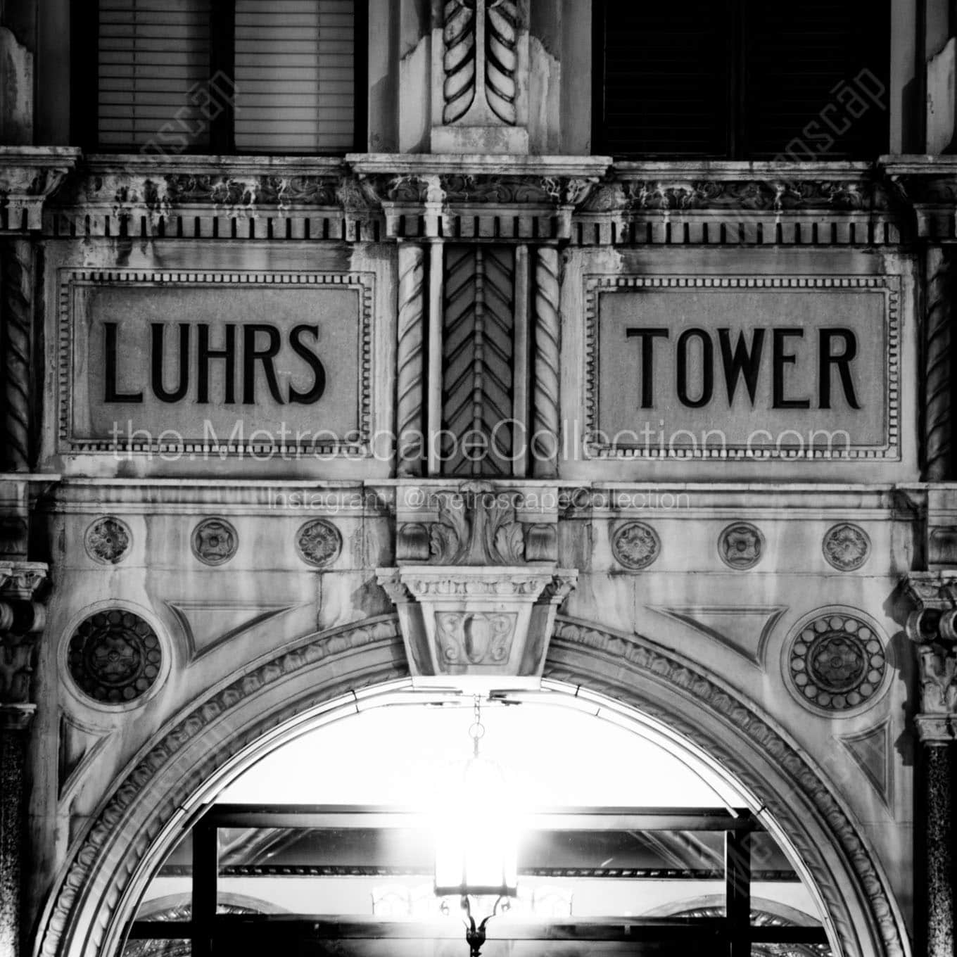 facade luhrs tower at night Black & White Office Art
