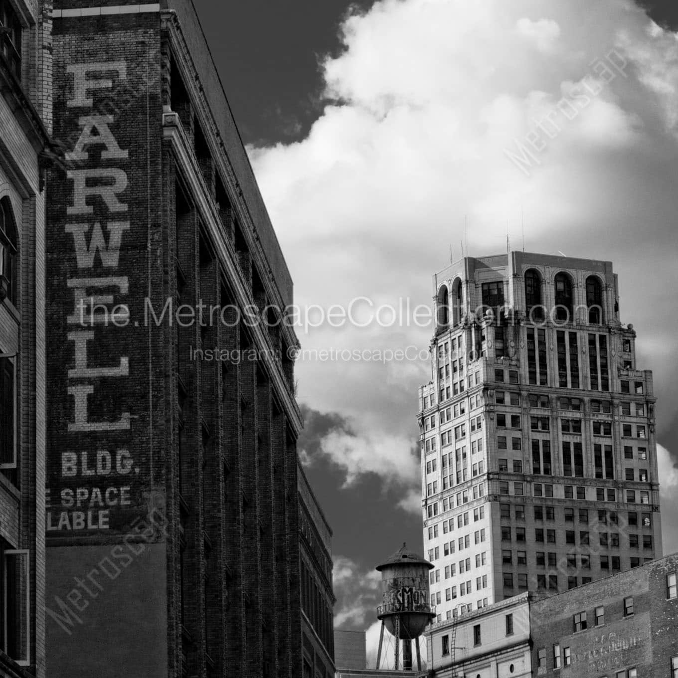 farwell building broderick tower Black & White Office Art