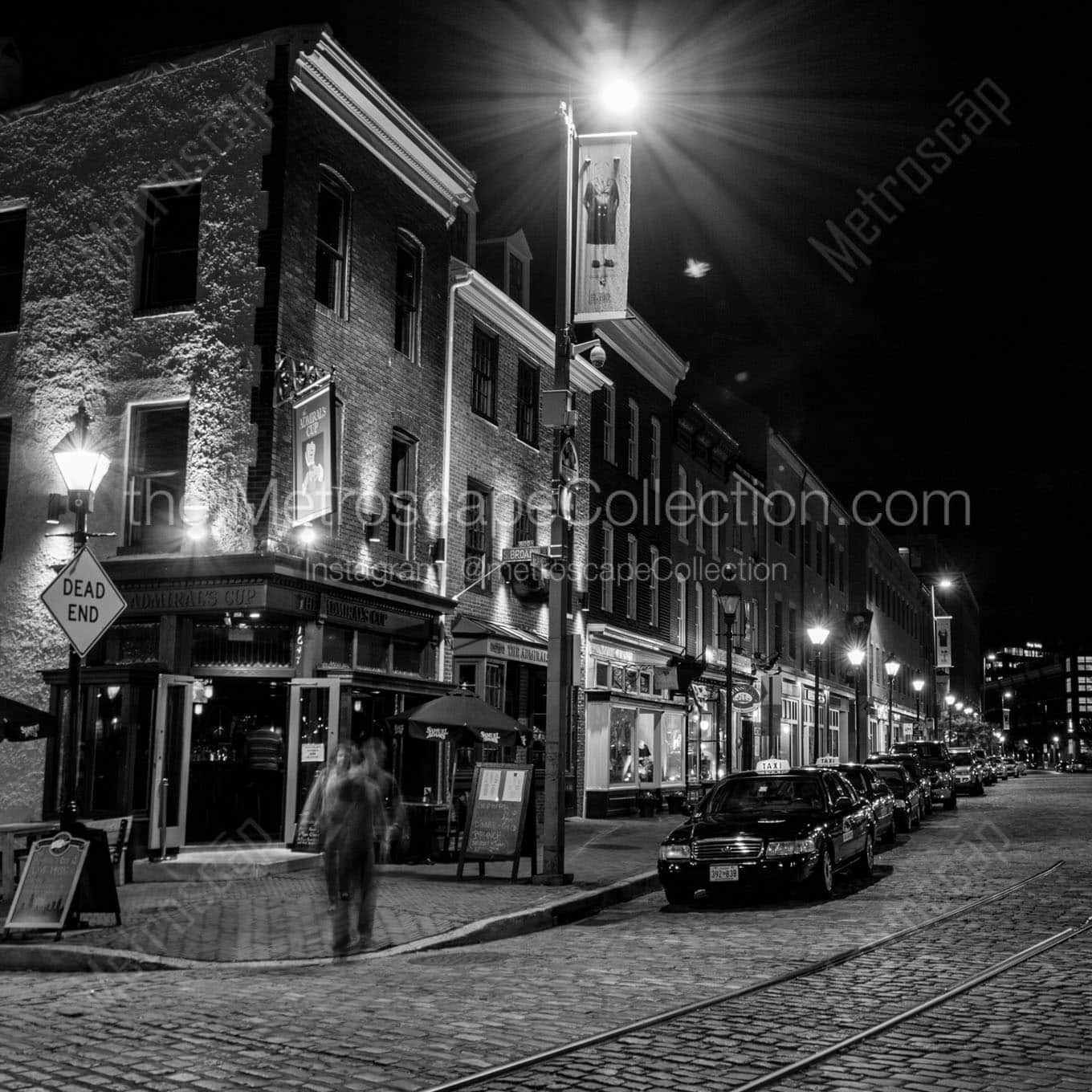 fells point night Black & White Office Art