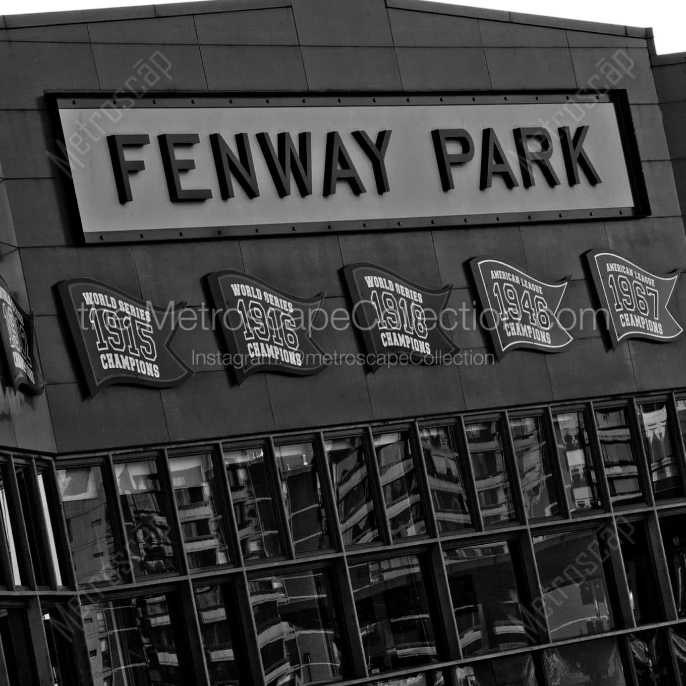 fenway park Black & White Office Art