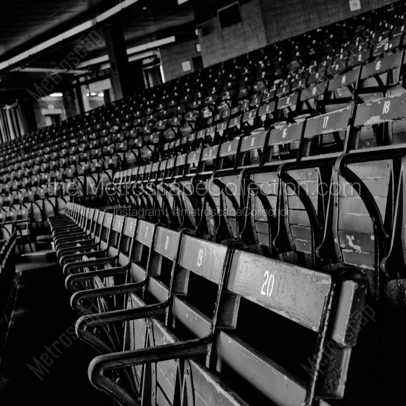 fenway park bleachers Black & White Office Art