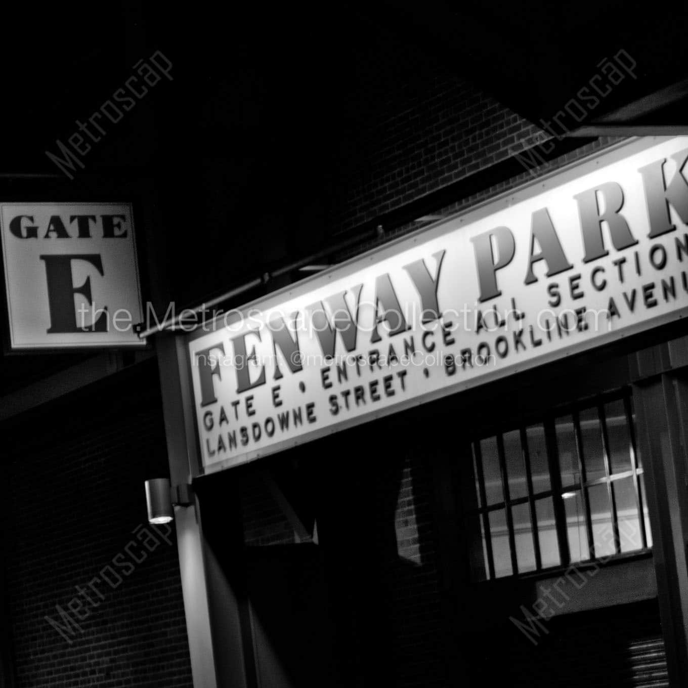 fenway park gate e Black & White Office Art
