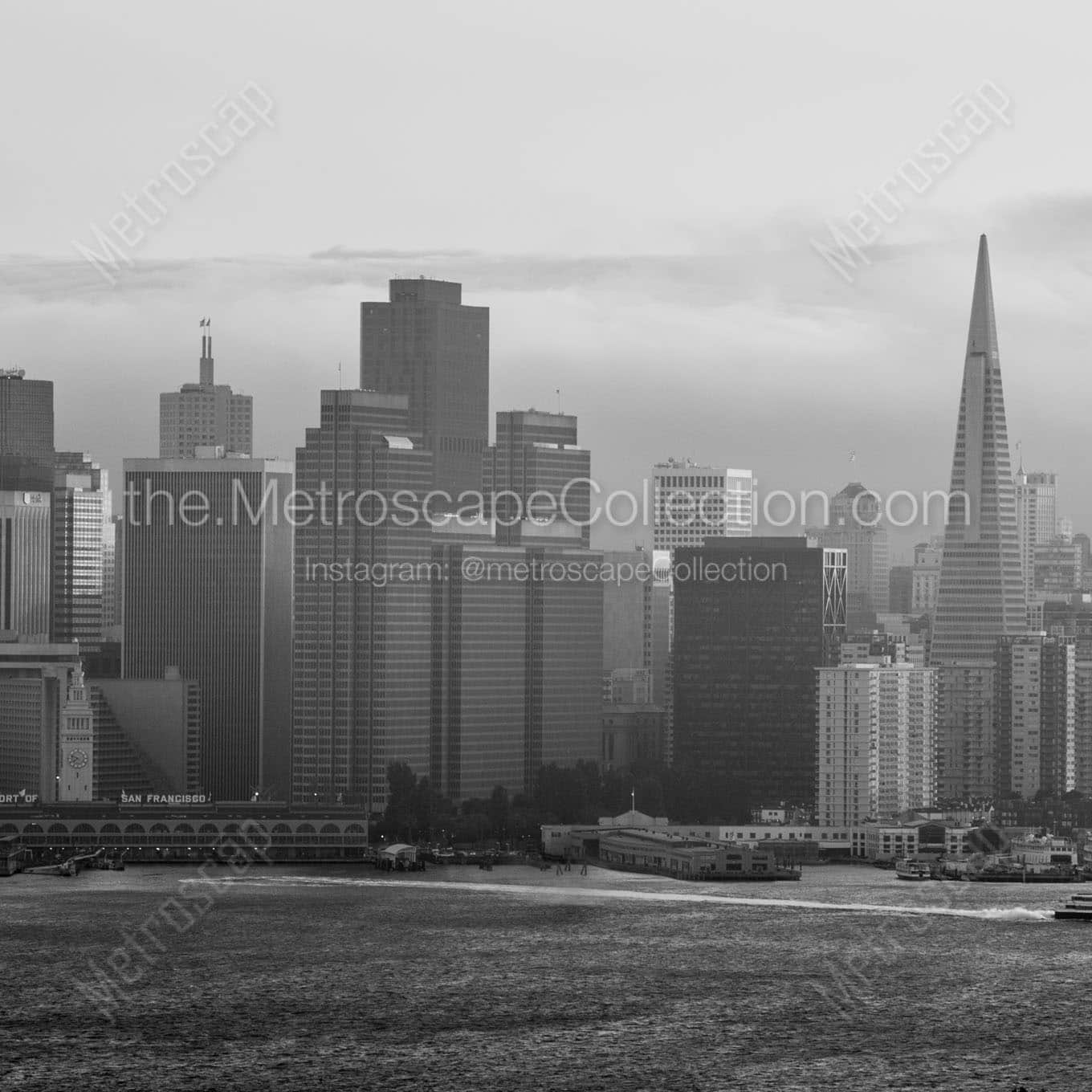 fog engulfs san francisco skyline Black & White Office Art