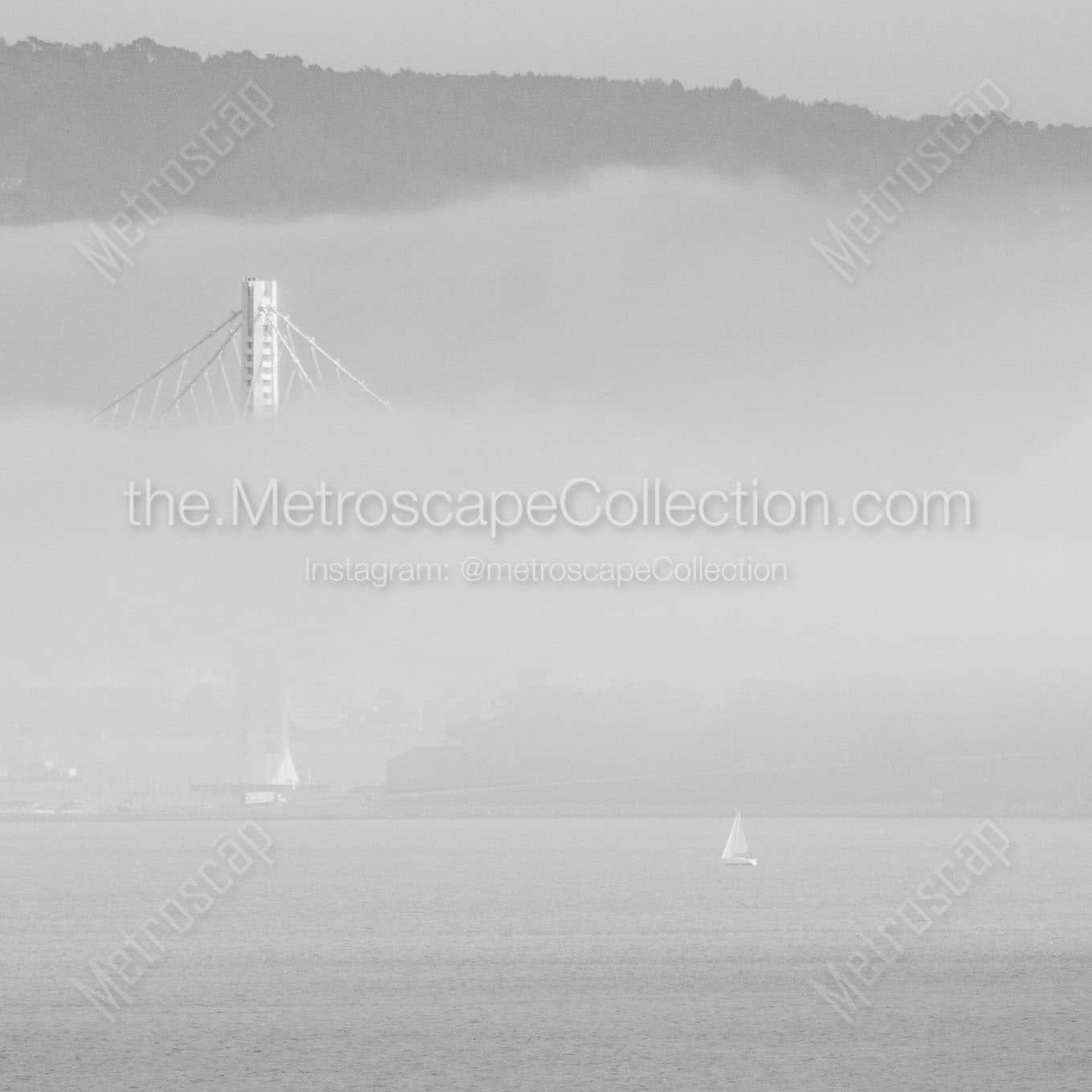 fog on san francisco bay Black & White Office Art