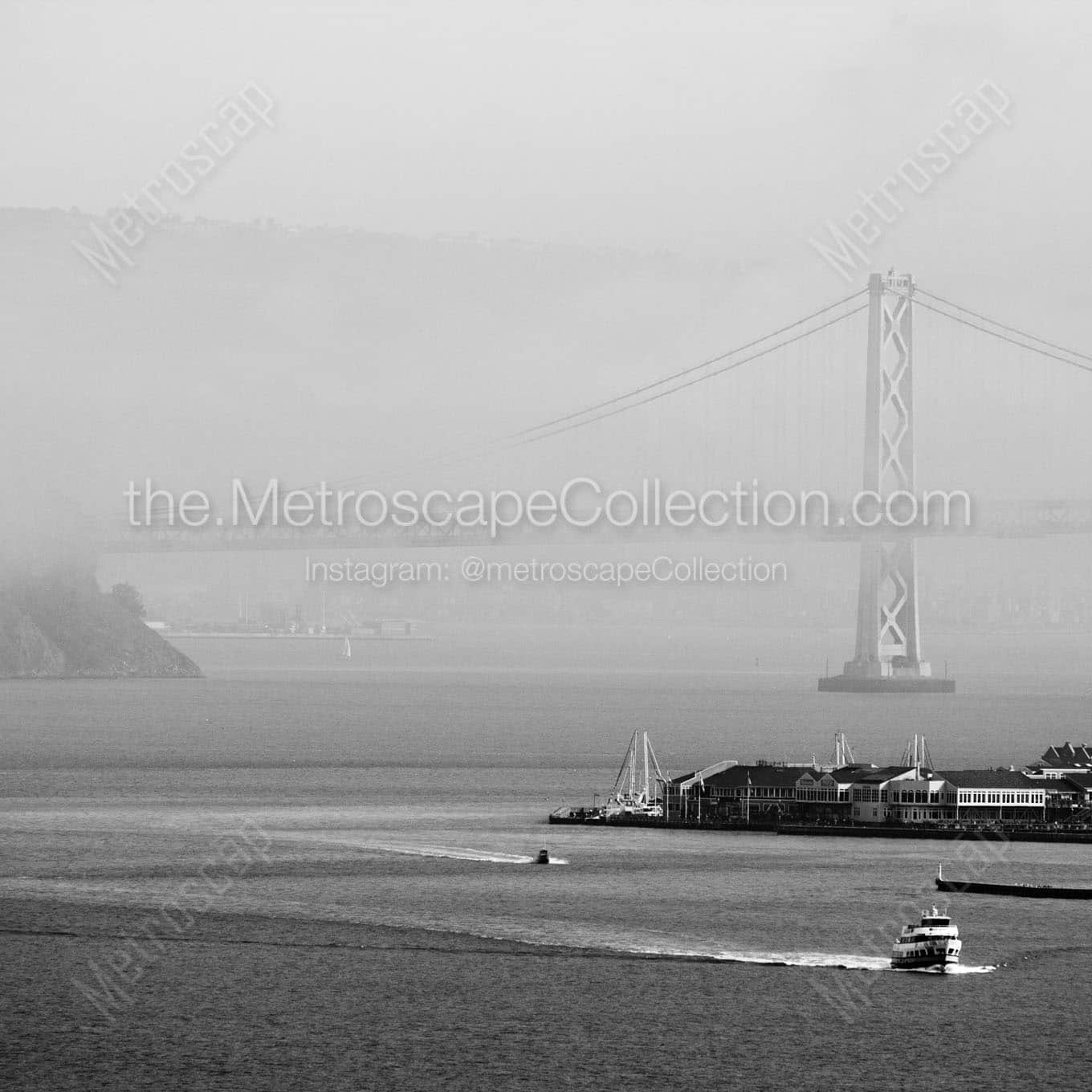 fog over san francisco bay Black & White Office Art