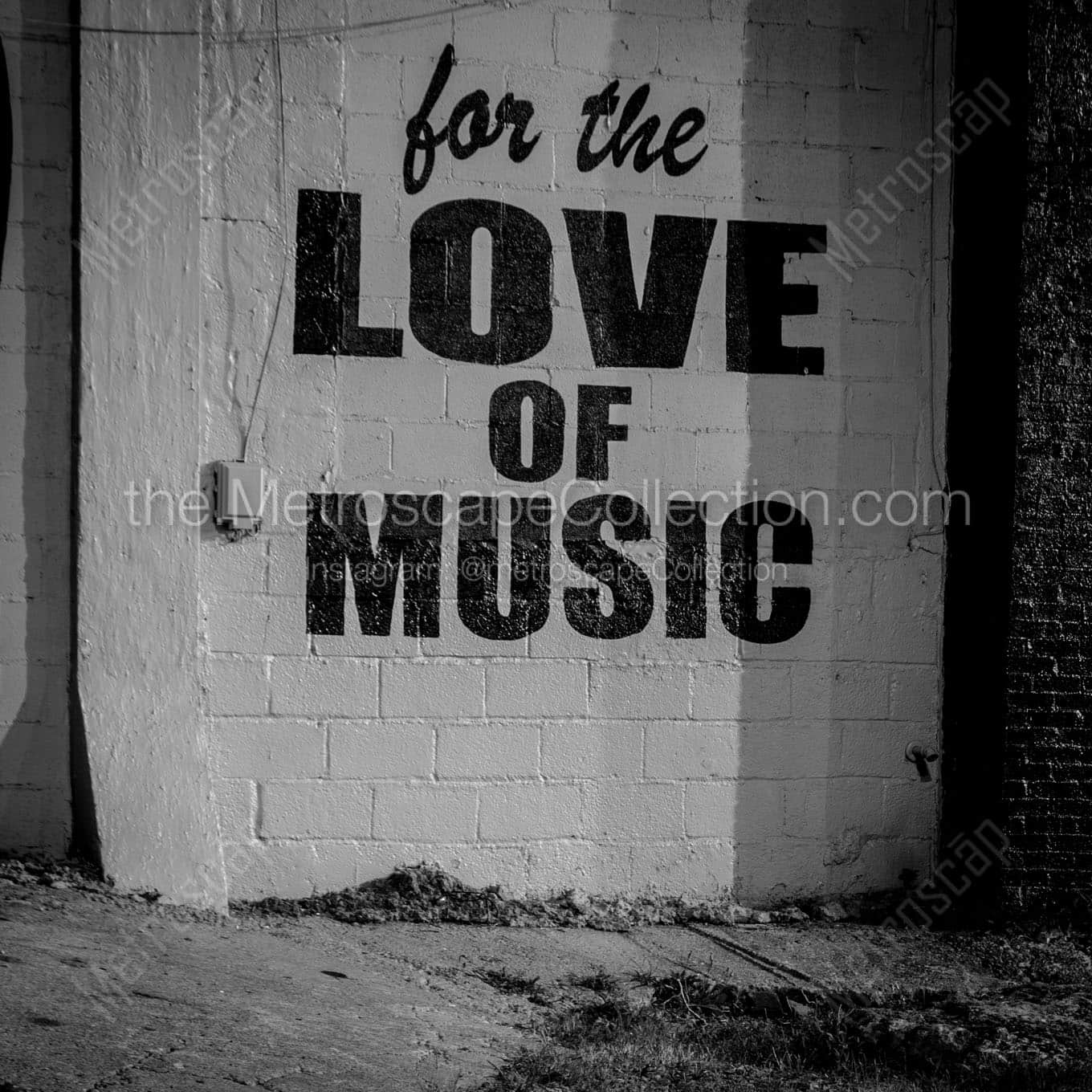 for the love of music mural Black & White Office Art