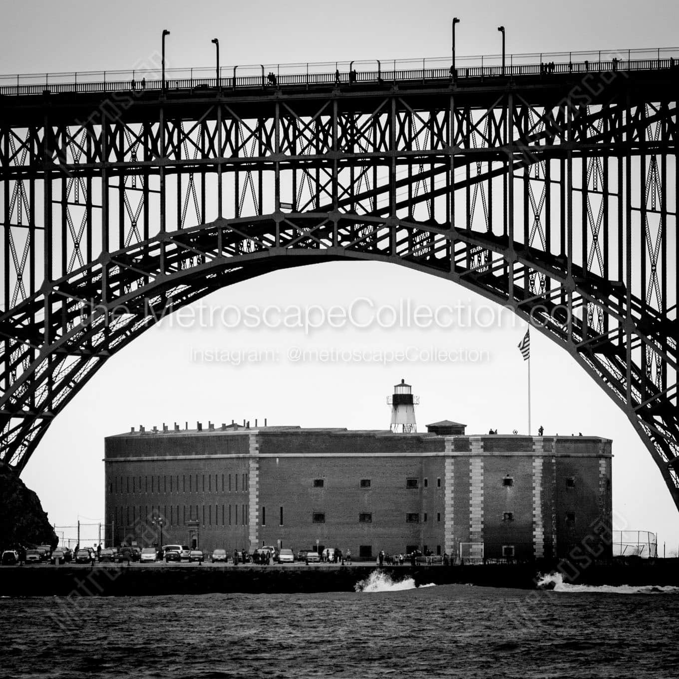 fort point under golden gate bridge Black & White Office Art