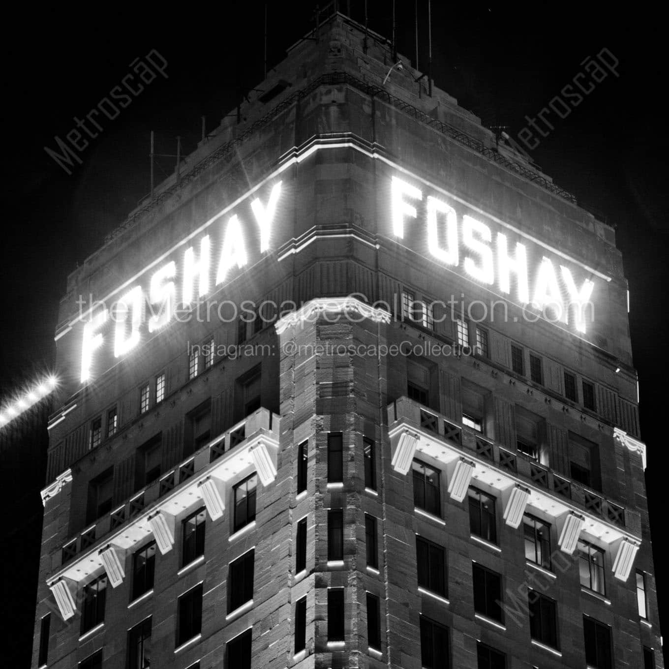 foshay tower at night Black & White Office Art
