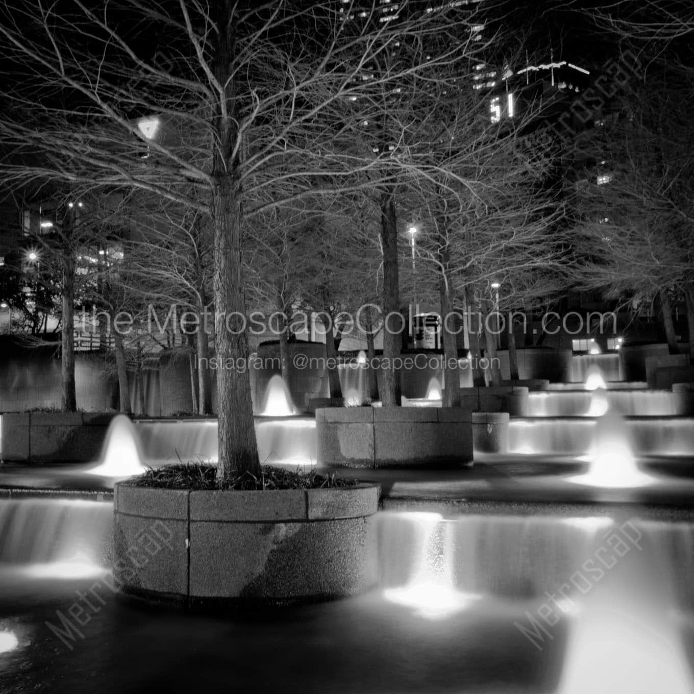 fountain place fountains Black & White Office Art
