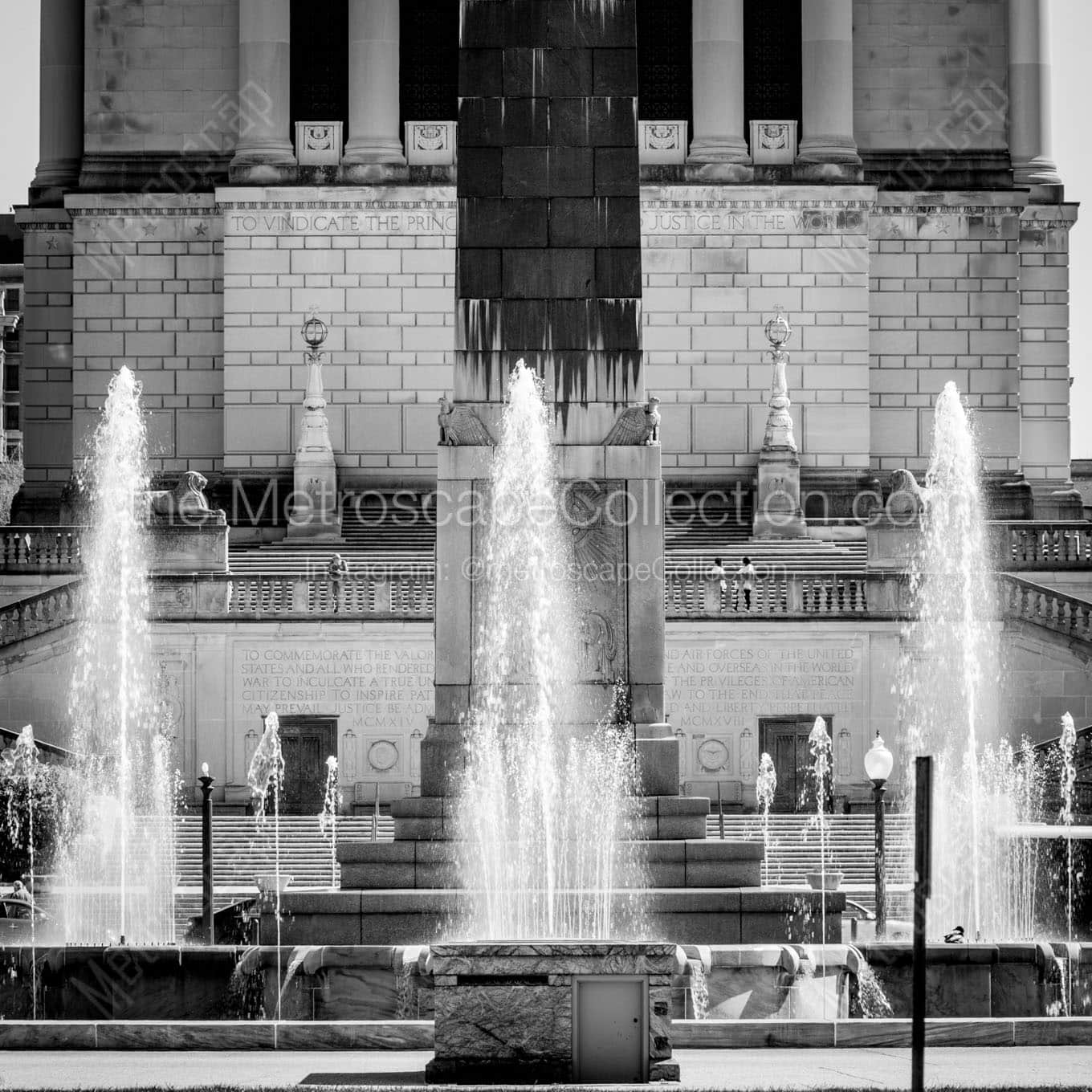 fountains obelisk american legion mall Black & White Office Art