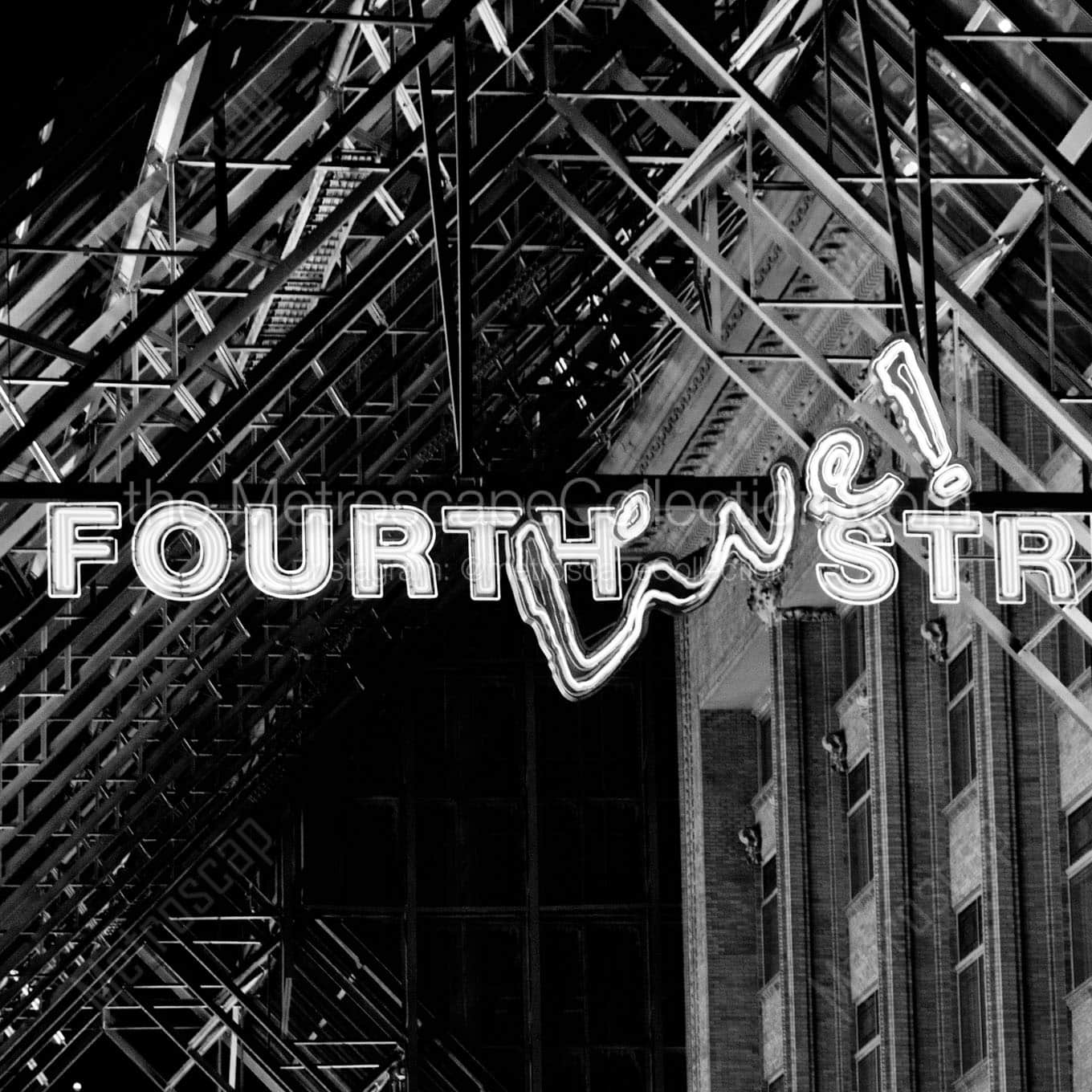 fourth street live scaffolding Black & White Office Art