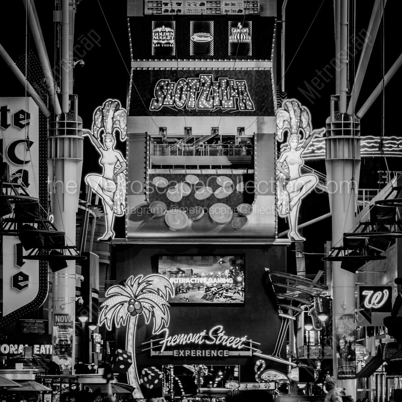 fremont street slotzilla Black & White Office Art