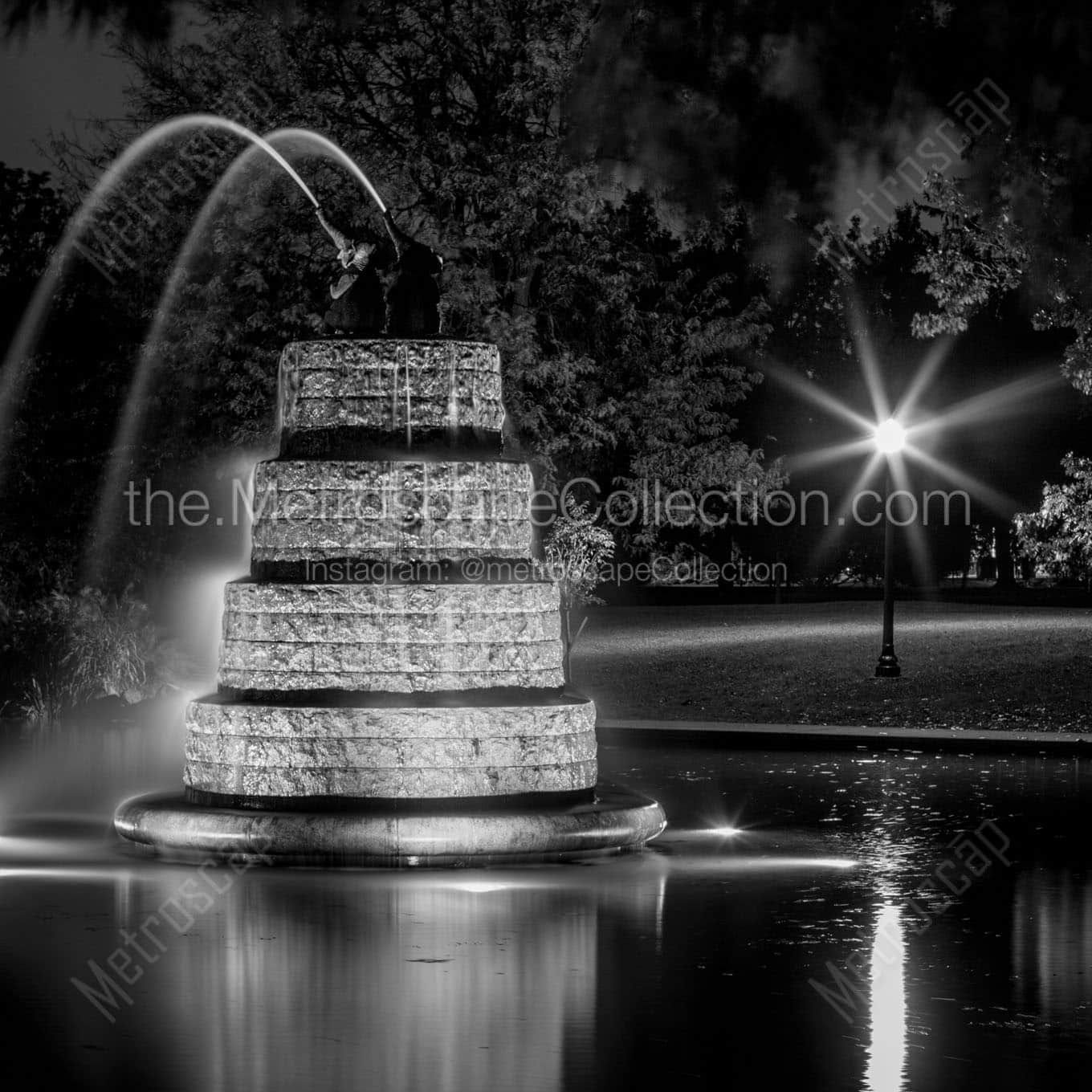 friends goodale park fountain Black & White Office Art