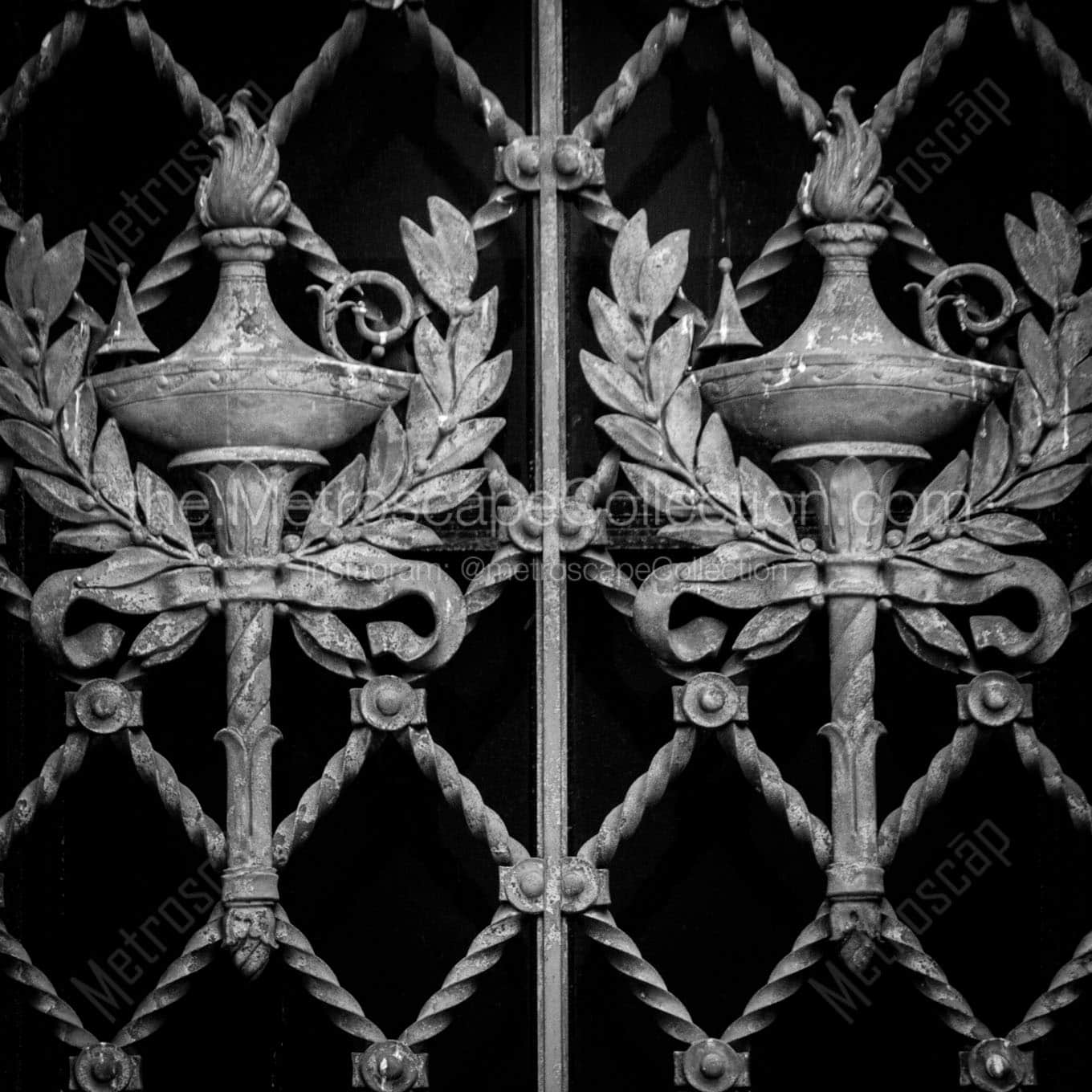 gated windows cleveland public library building Black & White Office Art