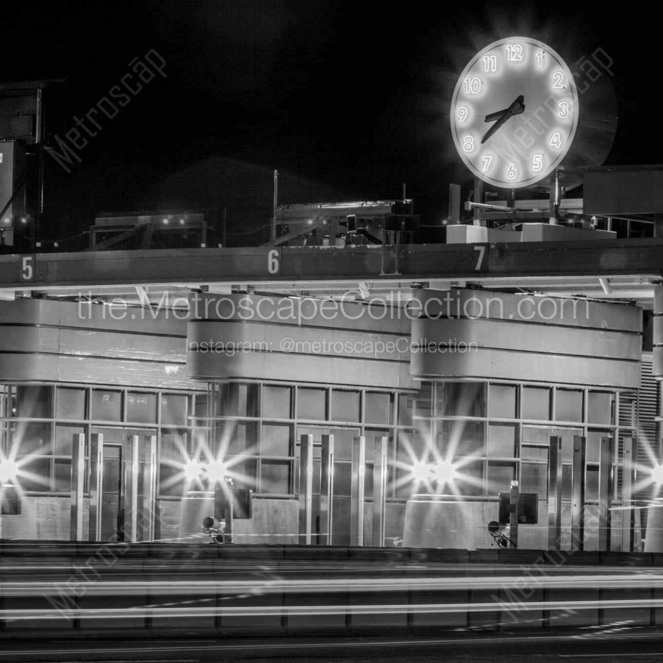 gg bridge toll booths Black & White Office Art