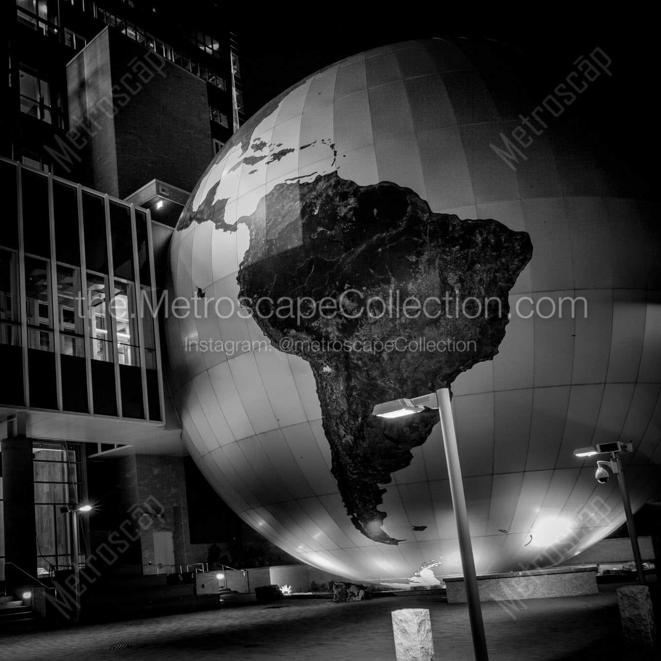 giant globe nc state natural sciences Black & White Wall Art