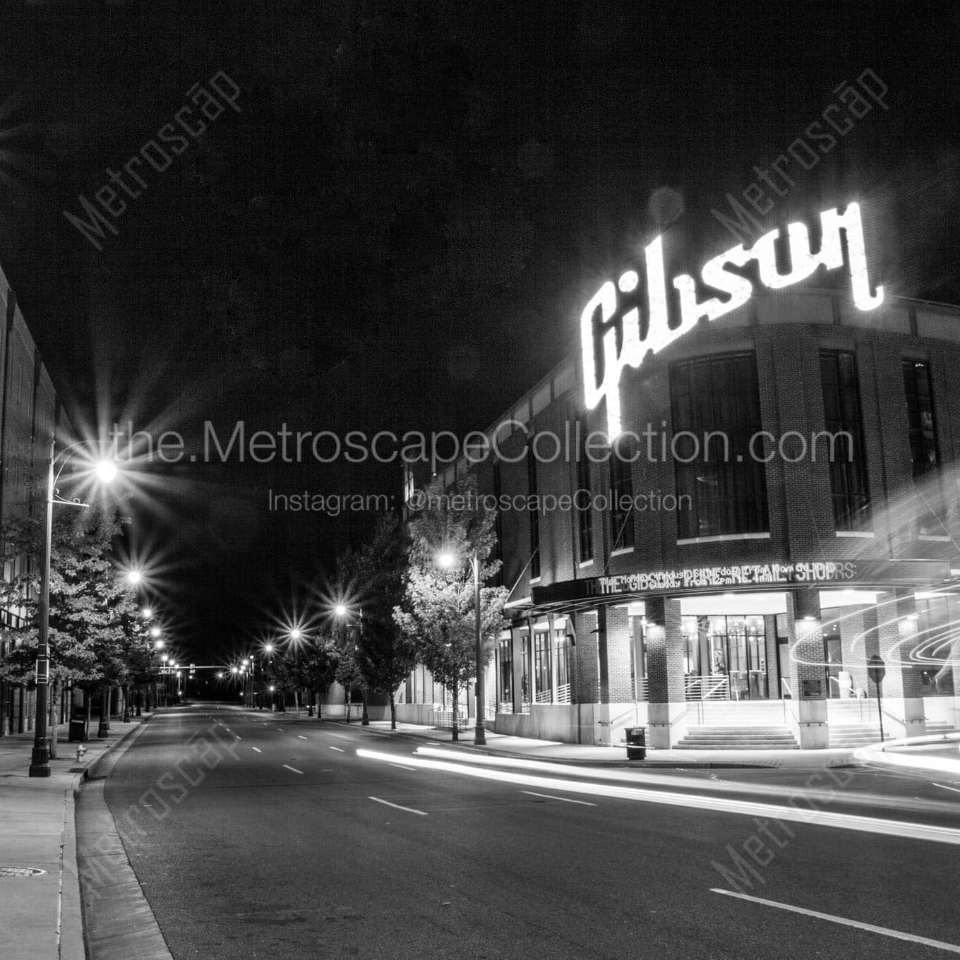 gibson guitar factory Black & White Office Art