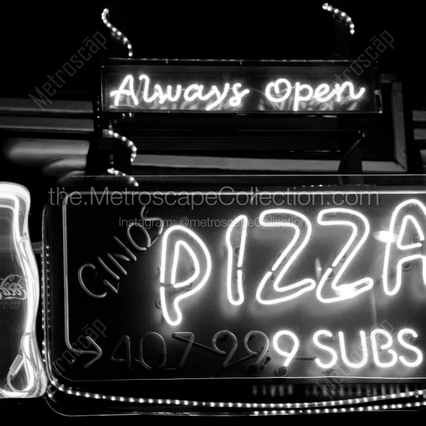 ginos pizza and subs Black & White Office Art