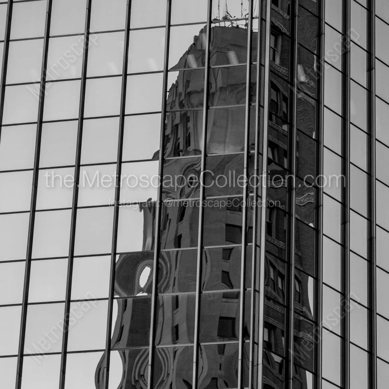 glass city skyscraper reflection Black & White Office Art