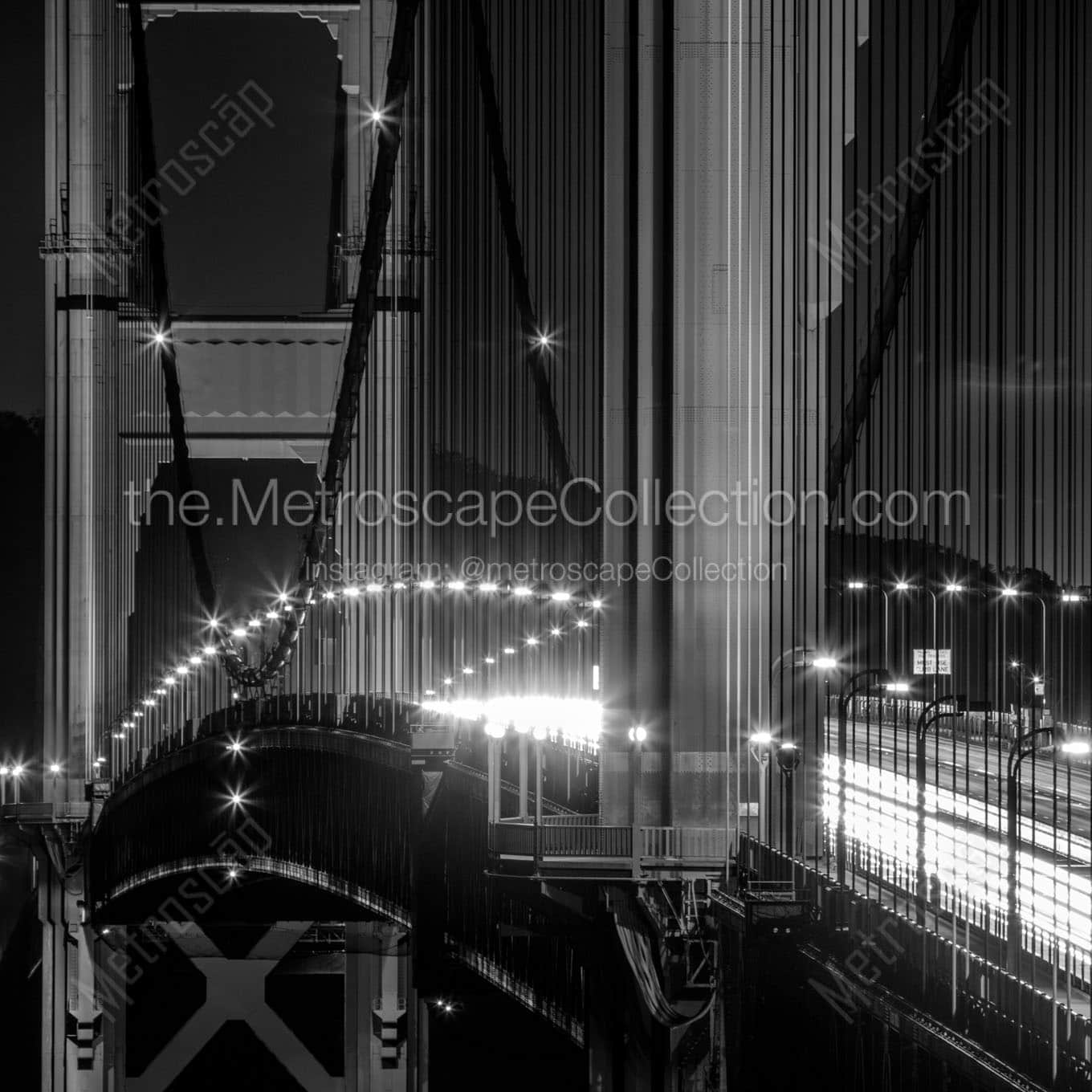 golden gate bridge rush hour traffic Black & White Office Art