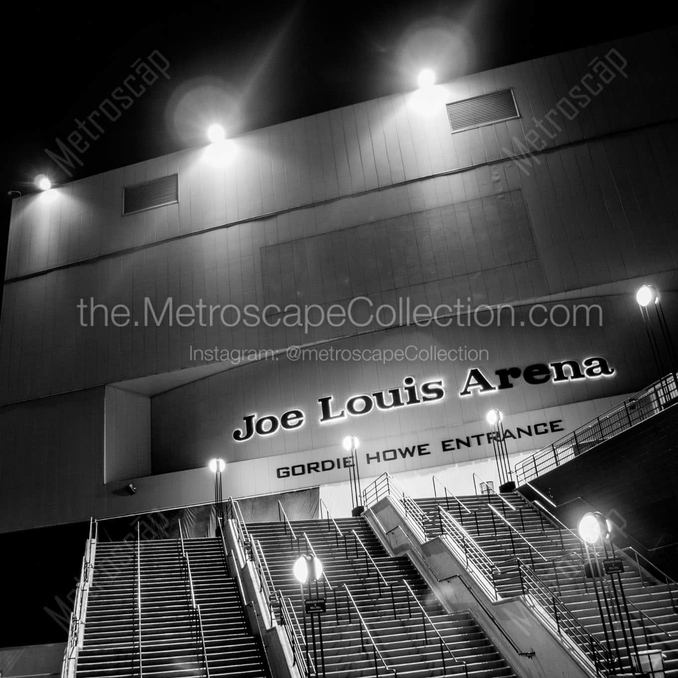 gordie howe entrance joe louis arena Black & White Office Art