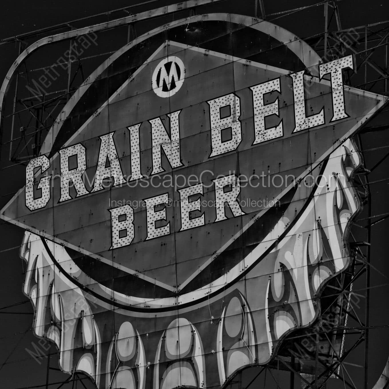 grain belt beer sign Black & White Office Art