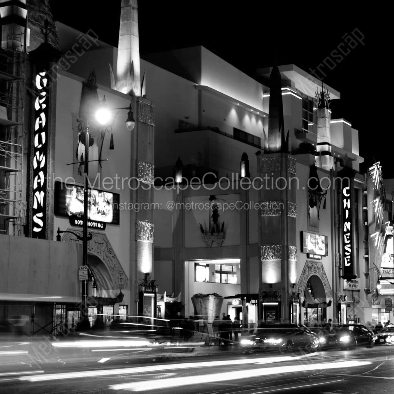 graumans chinese theater hollywood boulevard Black & White Office Art